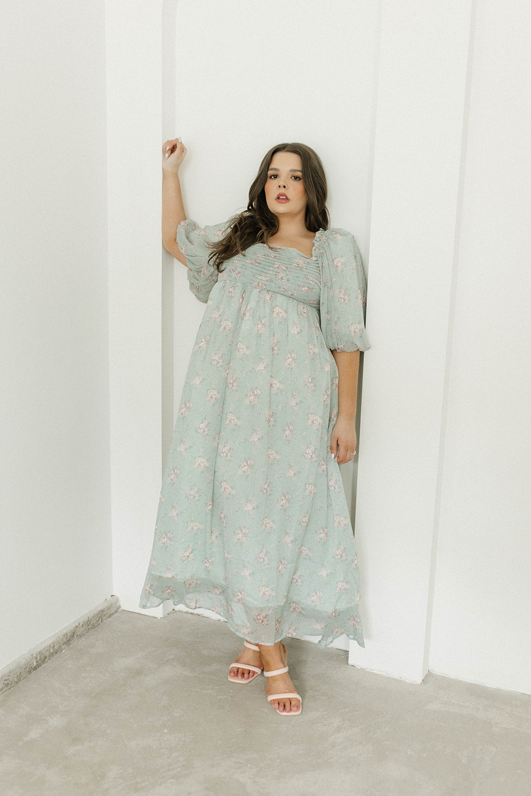 Melody Maxi Dress - Turquoise Floral Print, Bump Friendly & Inclusive Sizing (S-3XL) | Perfect for Maternity, Beach Vacations & Summer Weddings
