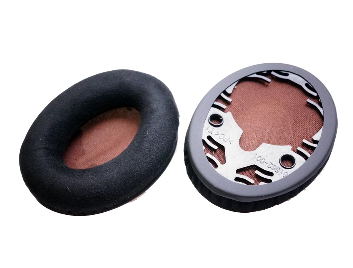 QuickFit Protein Leather Replacement Ear Pads for Bose On-Ear OE, OE1, QuietComfort QC3 Headphones - Soft Flannelette Cushions for Enhanced Comfort - Perfect for Home, Office, Travel & Gaming Use