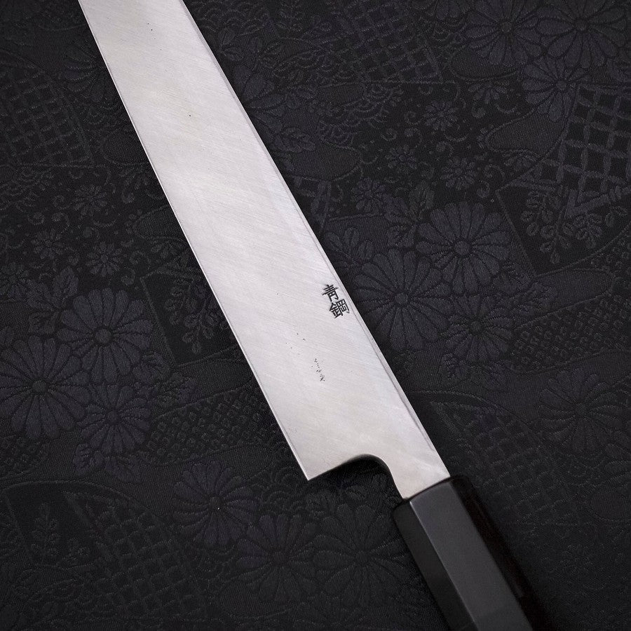 Premium Yanagi Kiritsuke Japanese Chef Knife - Blue Steel #2, Kurouchi Finish with Buffalo Ebony Handle (240mm) - Perfect for Sushi, Sashimi & Precision Cutting in Professional Kitchens & Home Cooking