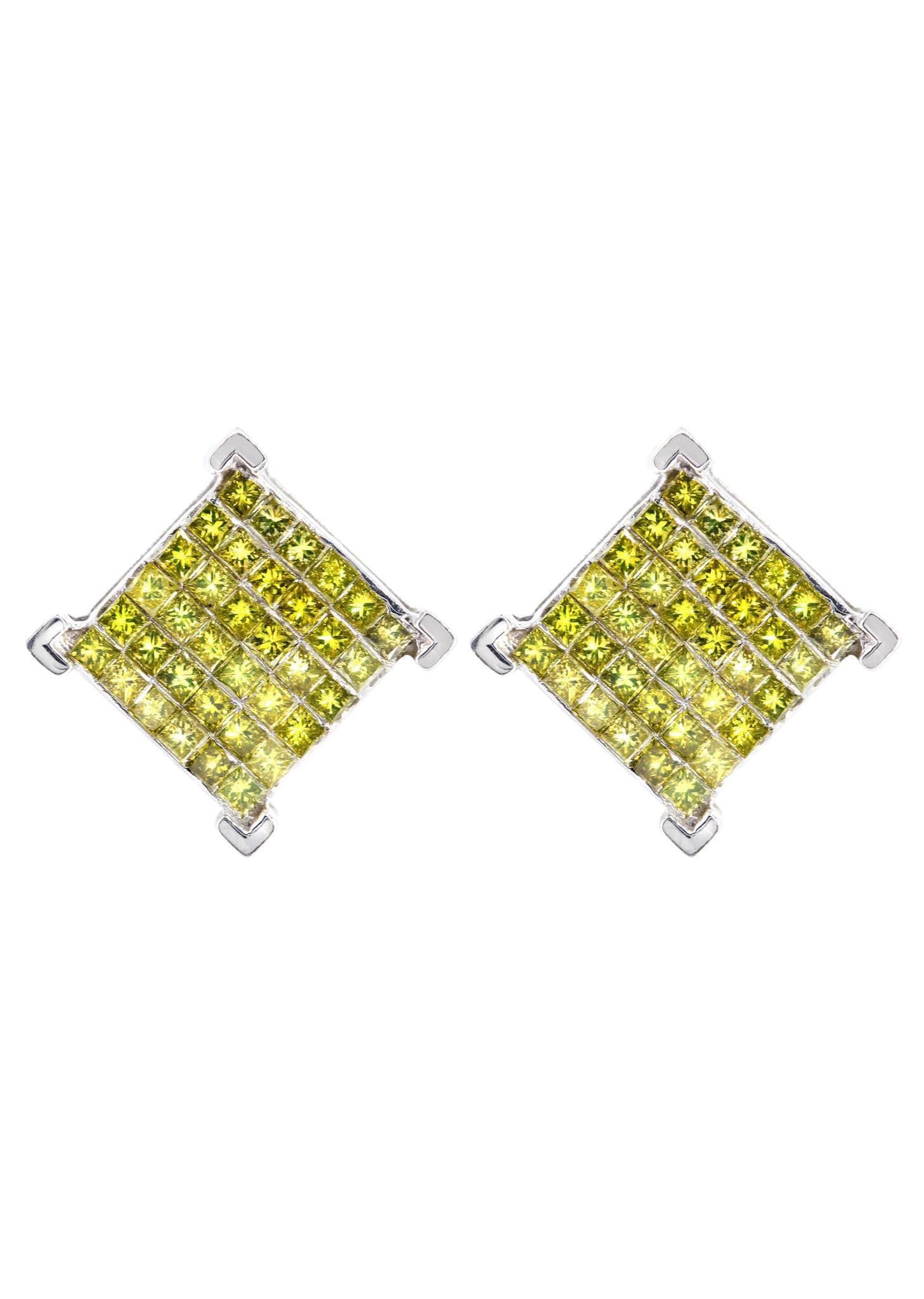 1.85 Carat Diamond Stud Earrings for Men in 14K White Gold – Luxury Gifts for Him, Wedding, Anniversary & Special Occasions