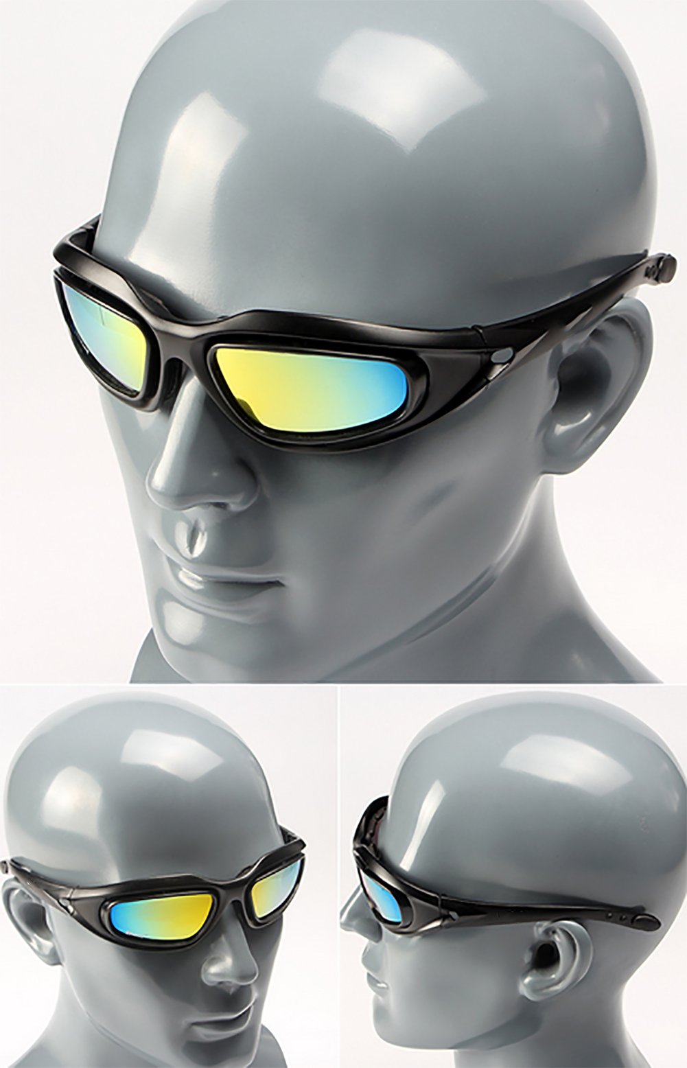 Bernard Bertha Motorcycle Riding Goggles - UV Protection, Anti-Fog with 4 Interchangeable Lenses for Men & Women - Ideal for Motorcycling, Cycling, ATV Riding & Outdoor Sports