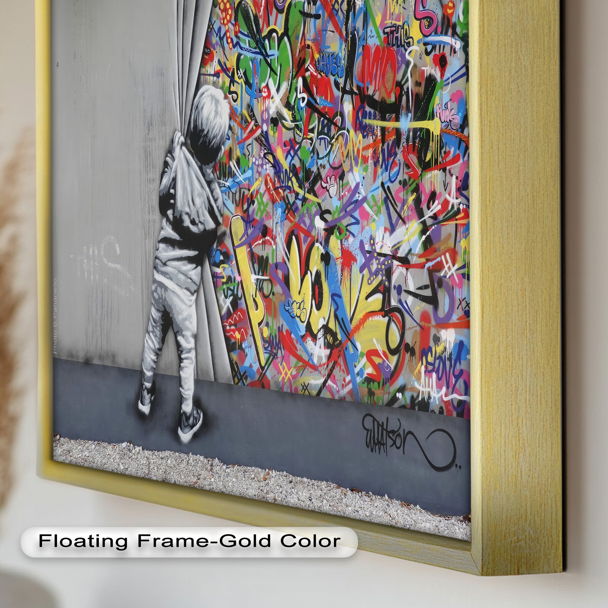 Banksy Inspired Graffiti Oil Painting - Modern Street Art Canvas for Home & Office Decor | Urban Wall Art for Living Room, Bedroom or Studio