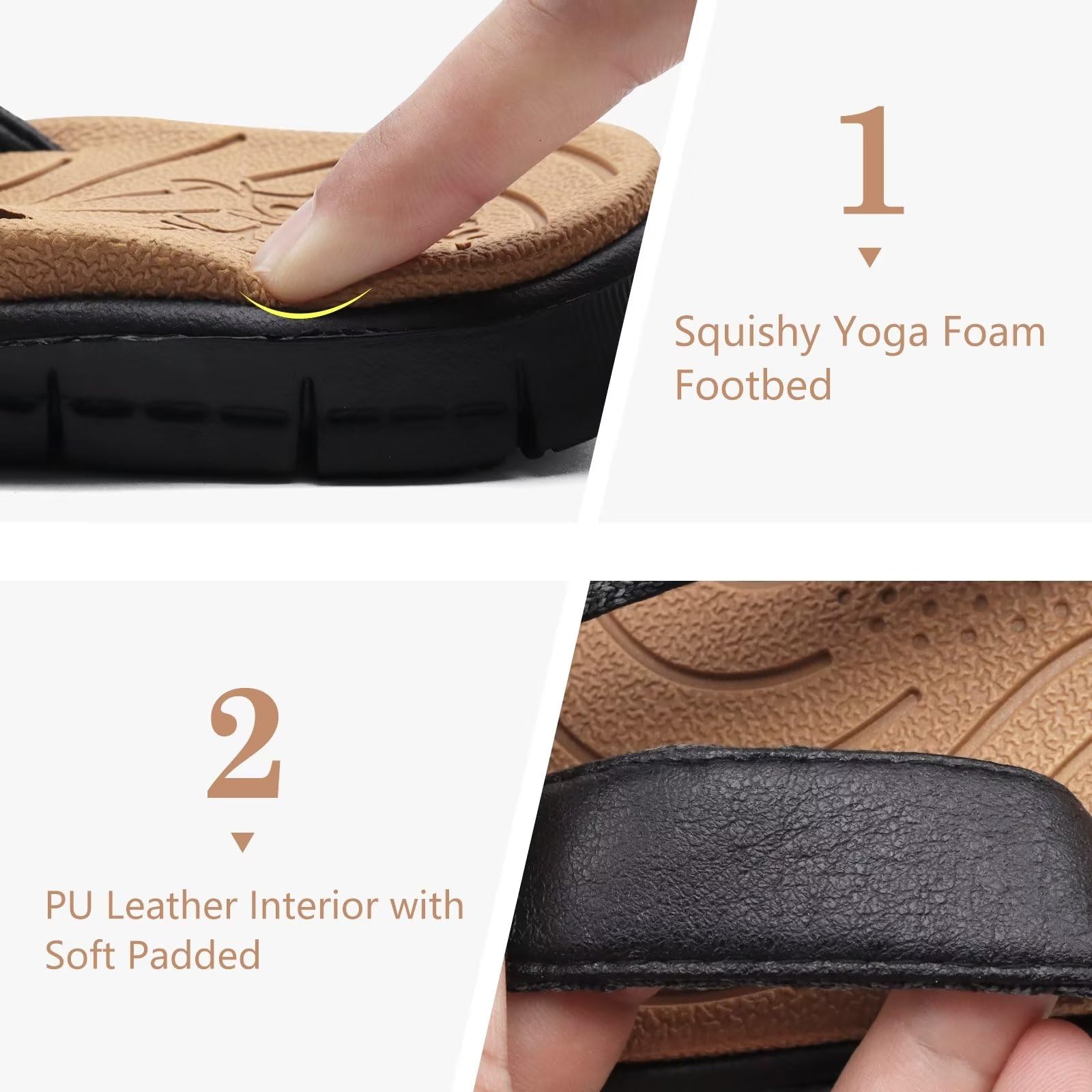 **KuaiLu Women's Comfortable Flip Flops with Arch Support - Lightweight Non-Slip Yoga Sandals for Walking, Beach, and Summer Use**