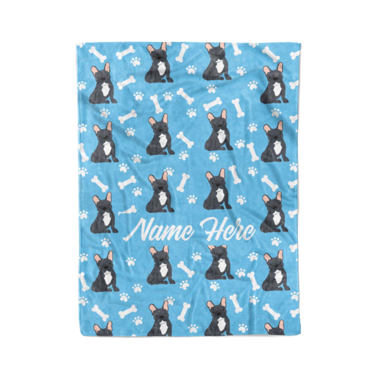 Custom Personalized Fleece & Sherpa Pet Blanket for French Bulldogs - Cozy Throw for Men, Women, Kids & Babies | Perfect Dog Lover Gift for Bedtime, Sofa & Travel Use