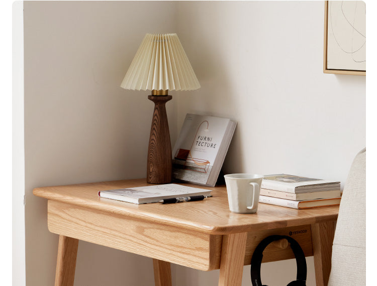 Solid Oak Wood Office Desk - Modern Console Table for Home & Office - Perfect for Workspaces, Living Rooms & Entryways