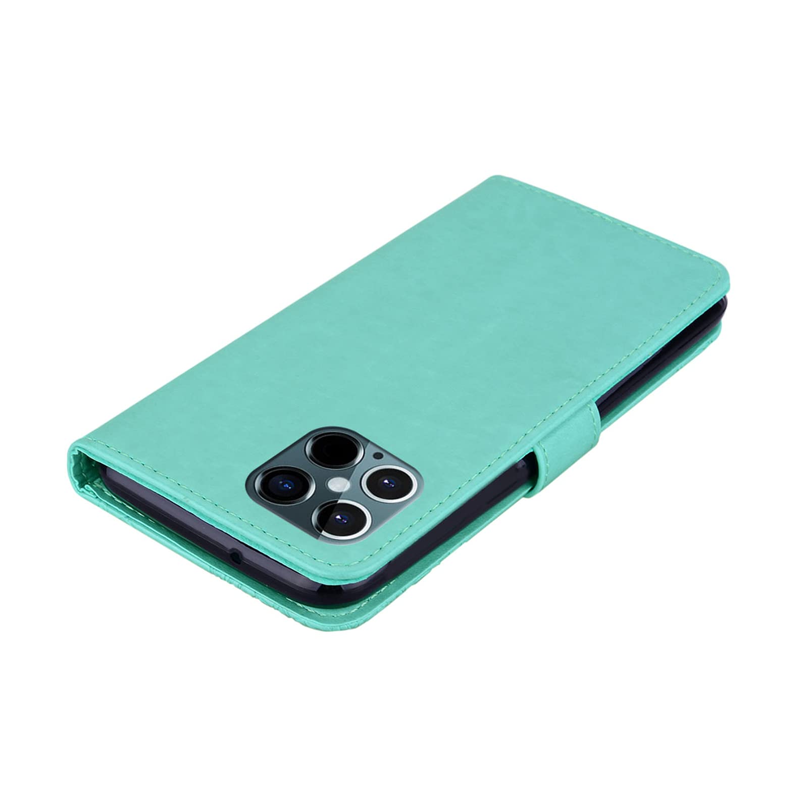 Sparkly Bling Diamond PU Leather Wallet Phone Case with Wrist Strap for iPhone 13 Pro Max (6.1