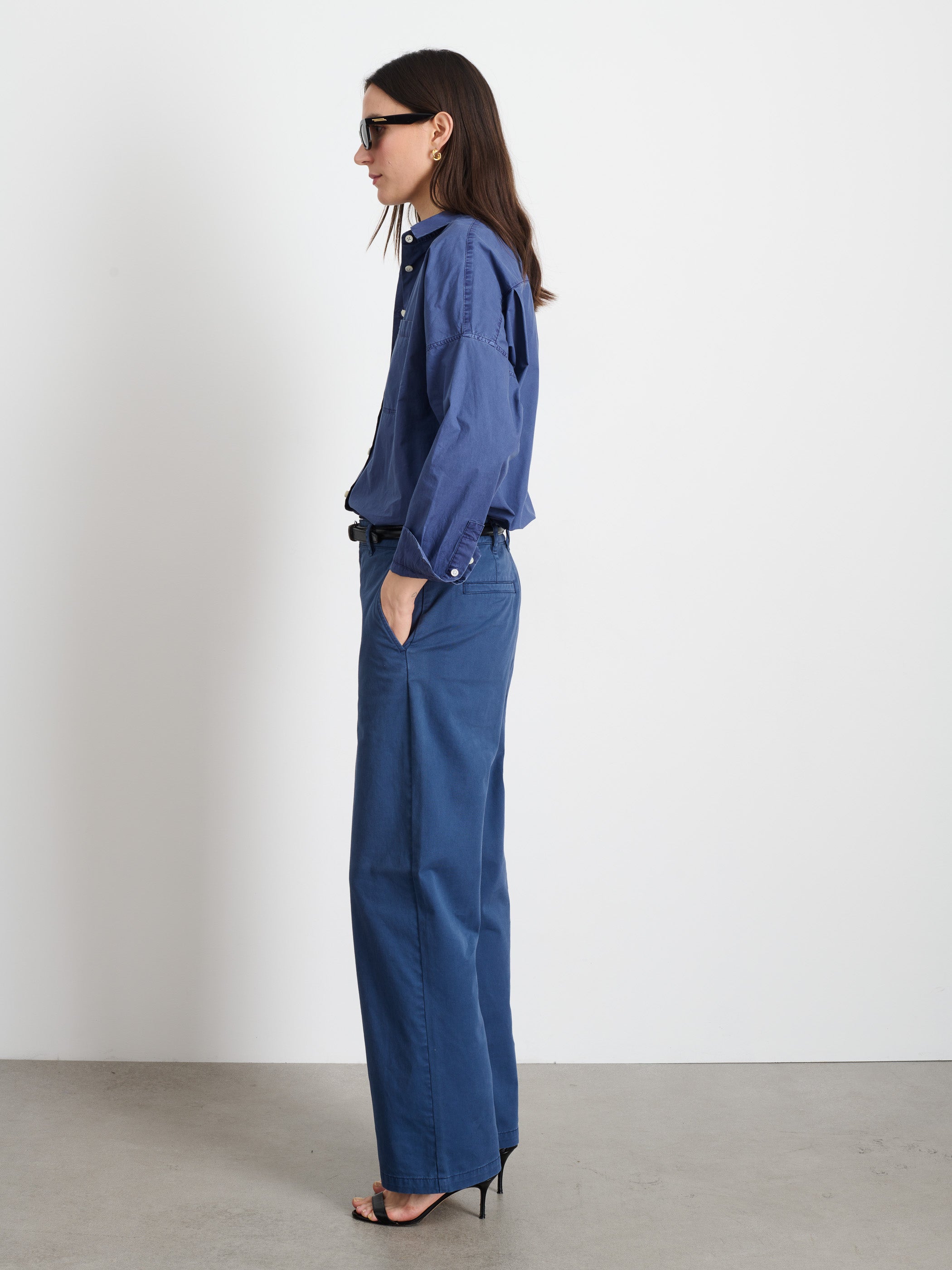 Premium Marci Twill Trousers in French Navy - Comfortable & Stylish Women's Pants for Office, Travel & Casual Wear