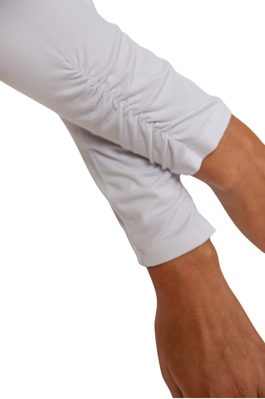 White Long Sleeve Lisa Sport Polo Shirt for Women - Breathable Moisture-Wicking Activewear for Tennis, Golf & Casual Wear