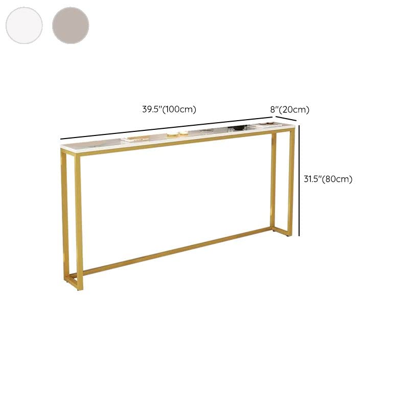 KWOKING White Gold Rectangle Console Table - Slim Sofa Table for Hallway, Living Room & Bedroom - 39.5