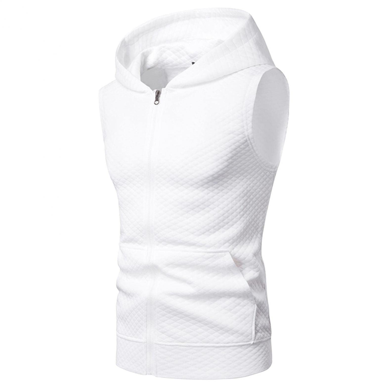 Men's Workout Hooded Tank Tops - Sleeveless Gym Hoodies & Waffle Zip Tees for Bodybuilding - Muscle Shirts for Training, Running & Fitness | Perfect for Gym, Outdoor Workouts & Casual Wear