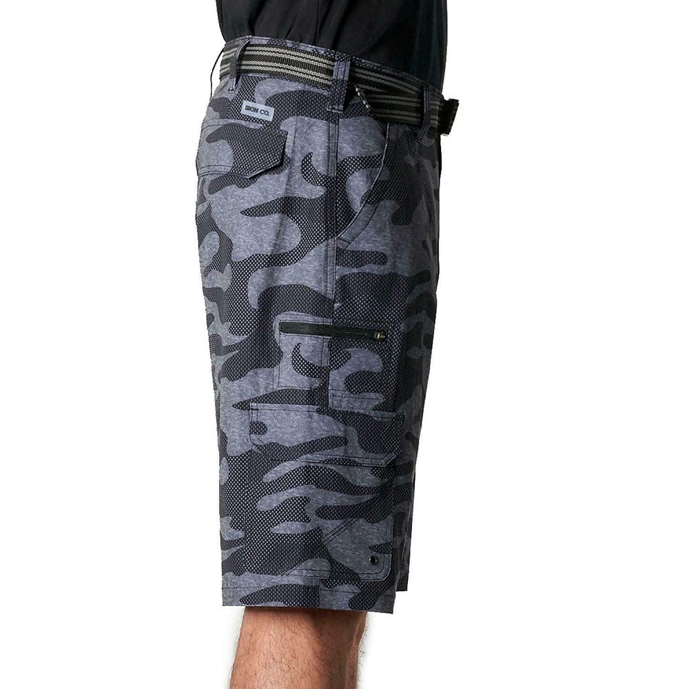 Men's Iron Clothing Stretch Microfiber Cargo Shorts with Belt - Comfortable & Durable for Outdoor Activities, Hiking, and Casual Wear