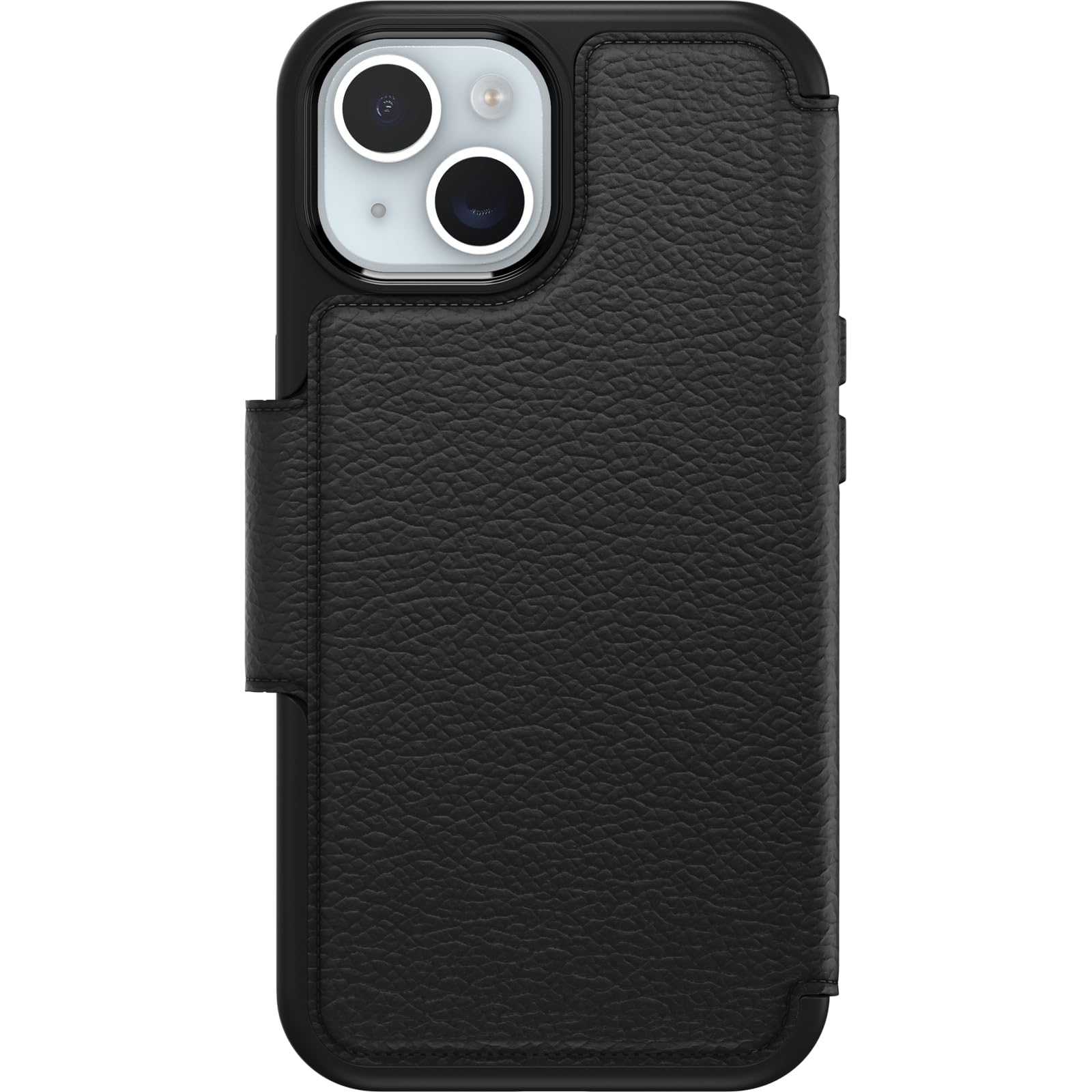 OtterBox Strada Premium Leather Case for iPhone 15 with MagSafe - Shockproof & Drop Proof Military-Grade Protection, Slim Folio Design with 2 Card Holders (Black) | Perfect for Business Professionals & Everyday Use