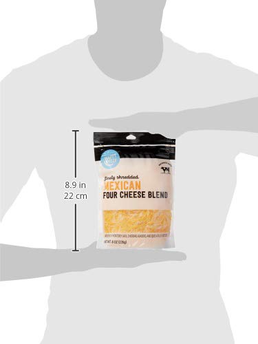Happy Belly Shredded Mexican Four Cheese Blend - 8 oz | Authentic Mexican Cheese for Tacos, Nachos & Quesadillas | Perfect for Family Dinners & Party Snacks
