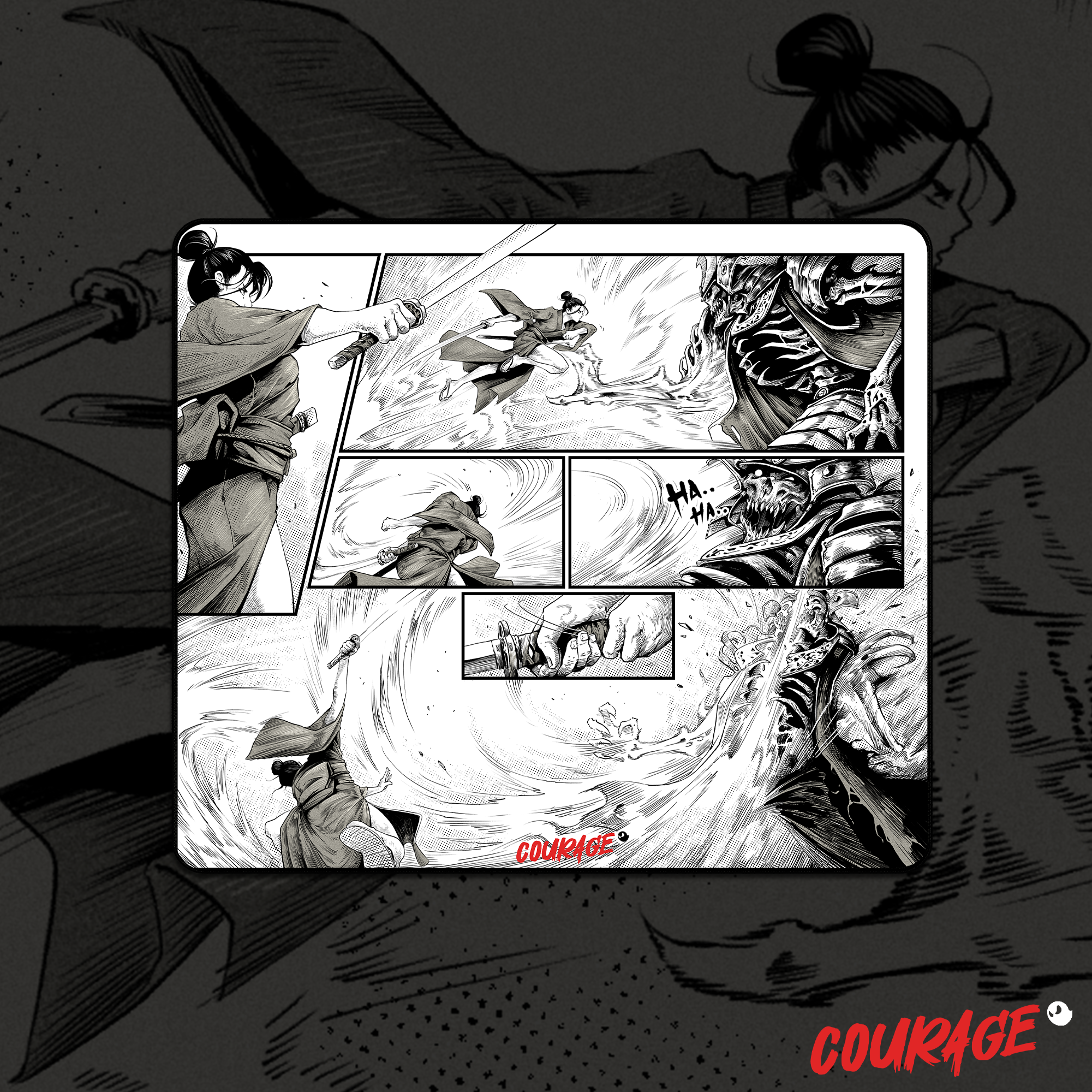 GHOSTGLIDES Courage Gaming Mouse Pad - Large Non-Slip Rubber Base, Smooth Surface for Precision Control - Perfect for PC, Laptop, Esports & Office Use