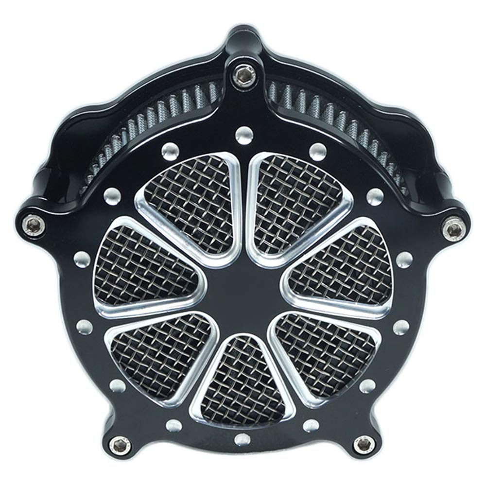 Harley Davidson Air Filter Venturi Intake Air Cleaner Kit - CNC Machined Chrome Performance Upgrade for Touring Street Glide (2008-2016) & Softail (2016-2017) Models - High Flow Gray Filter - Perfect for Highway Cruising & Performance Riding