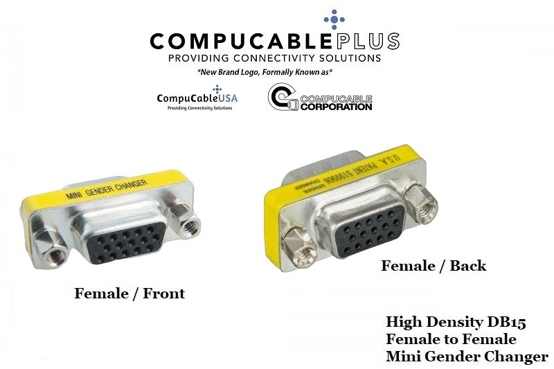 High Density DB15 Female to Female D-Sub Serial Mini Gender Changer Coupler Adapter (6-Pack) - Perfect for Computer, Server & Industrial Equipment Connections