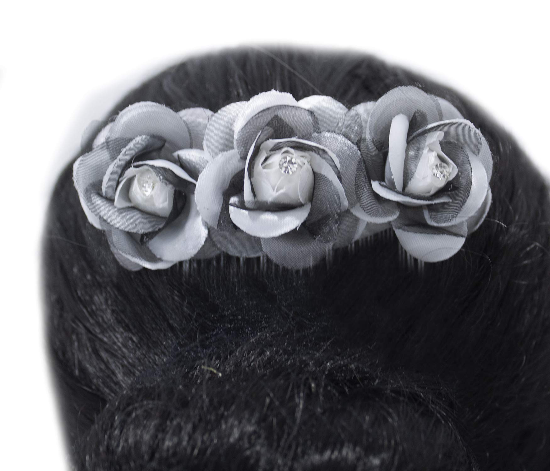 BOXO Flower Hair Clips for Women - Set of 2 Multicolor Hair Accessories for Wedding, Party & Everyday Wear