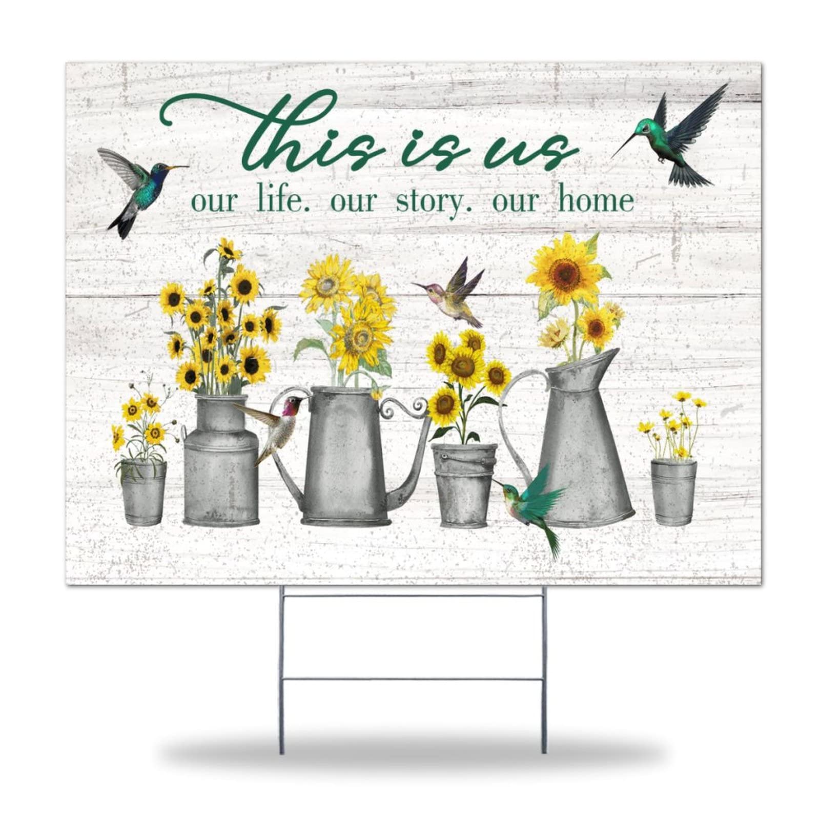 Hummingbird Yard Signs - Double Sided Weather-Resistant 18x24in for Garden & Estate Sales