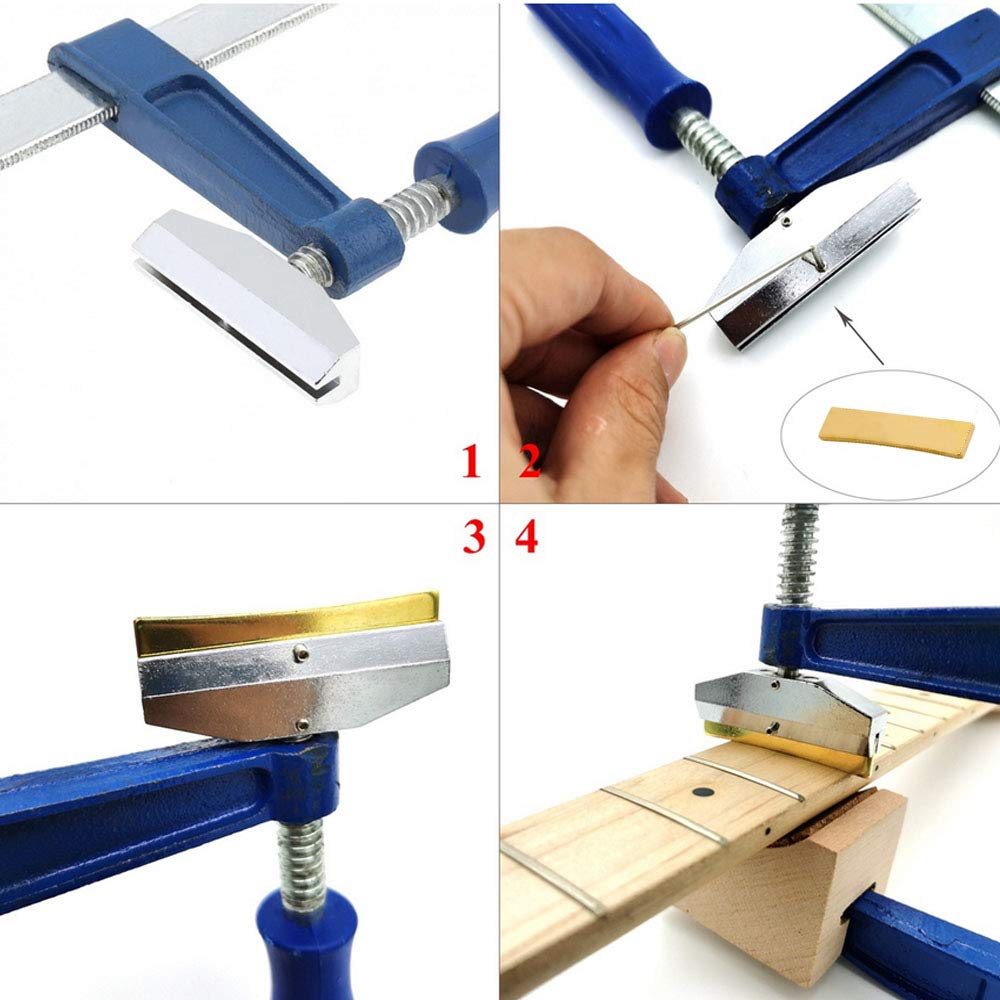 Professional Guitar Bass Fingerboard Fret Press Tool Kit with 2 Wooden Soundhole Cauls & Hex Wrench - Perfect for Luthiers, Guitar Repair & Maintenance