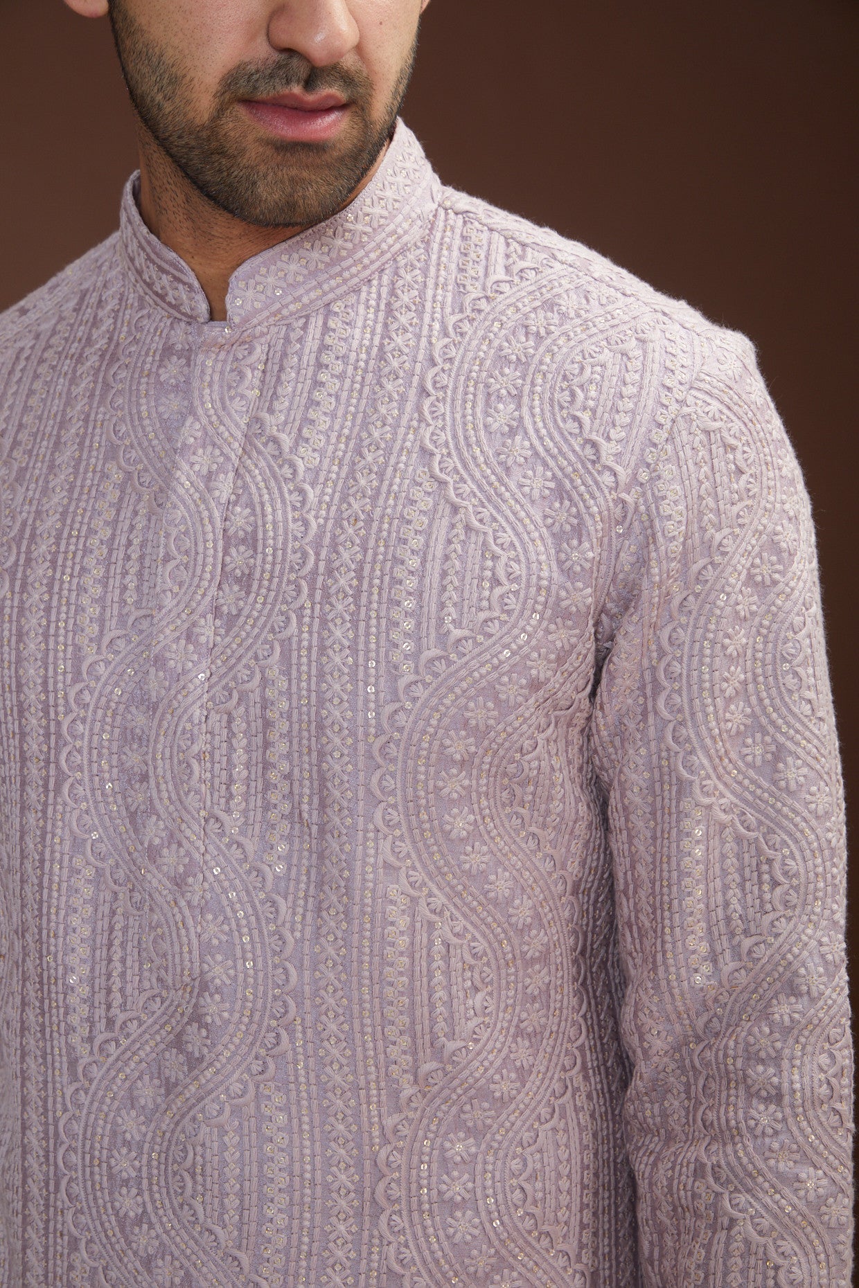 Lavender Embroidered Kurta for Women - Elegant Handcrafted Floral Design Cotton Tunic - Perfect for Festivals, Weddings & Casual Wear
