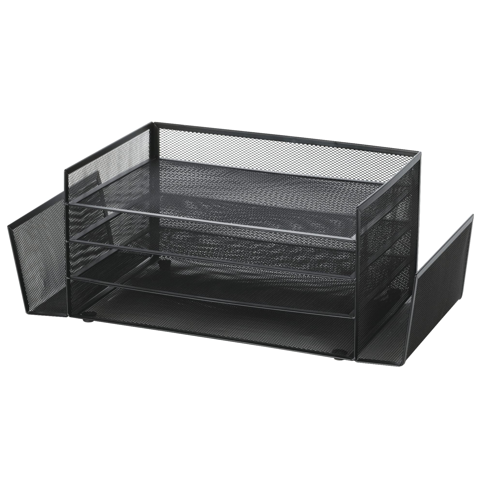 Brenton Studio™ Black Mesh 4-Shelf 2-Sided Desk Organizer - Perfect for Office, Home, or School Use to Store Files, Books, and Supplies