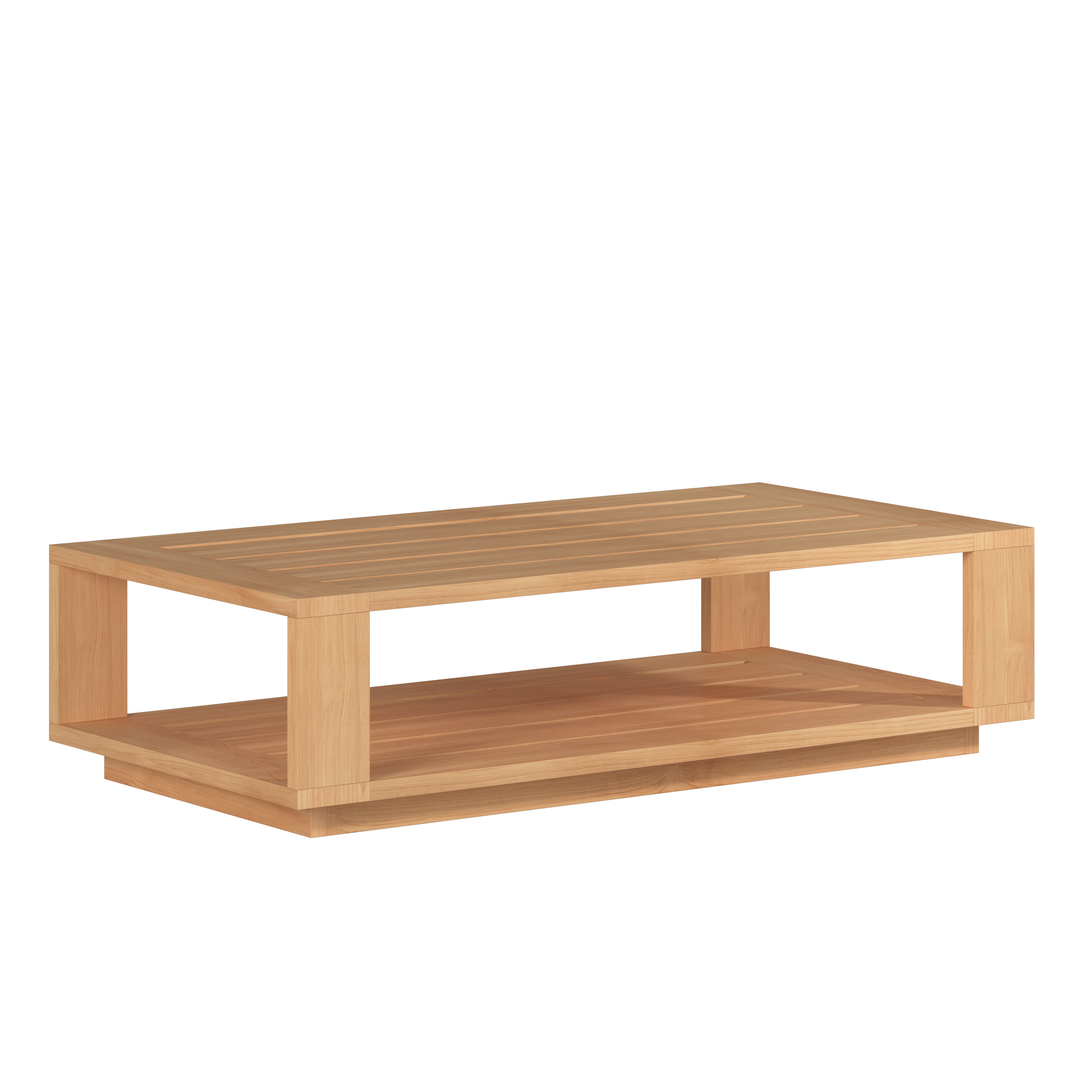 Premium Teak Outdoor Coffee Table - Weather-Resistant Rectangular Design for Patio, Garden, and Poolside Use