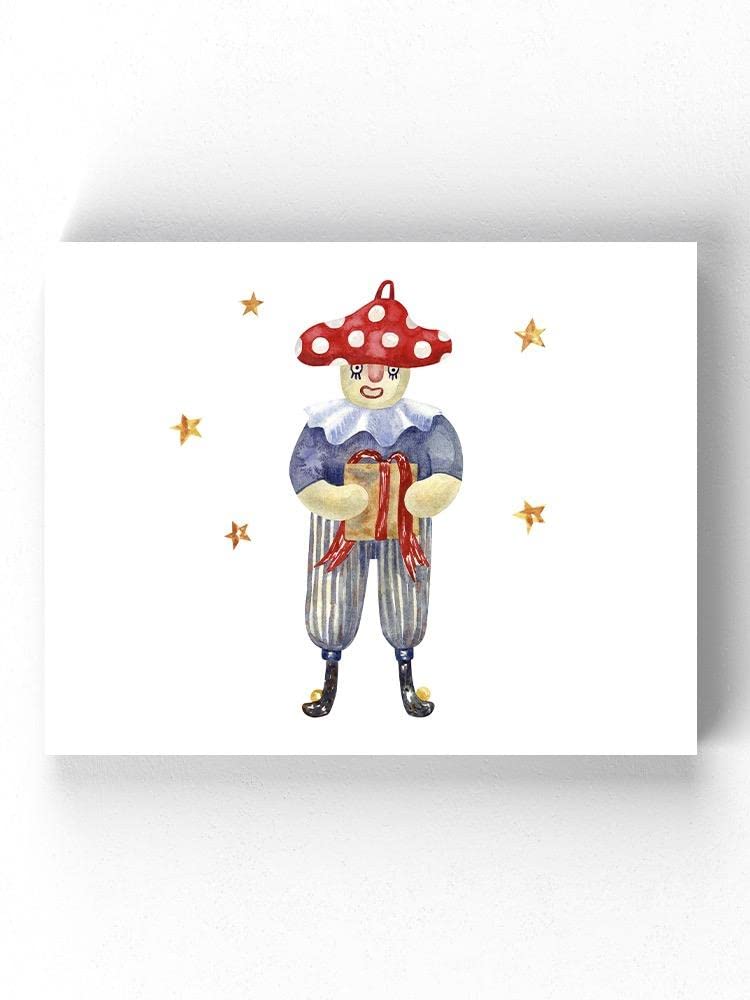 Mushroom Man Wrapped Canvas Wall Art - Whimsical Fungi Decor for Living Room, Bedroom & Office - Unique Gift for Nature Lovers