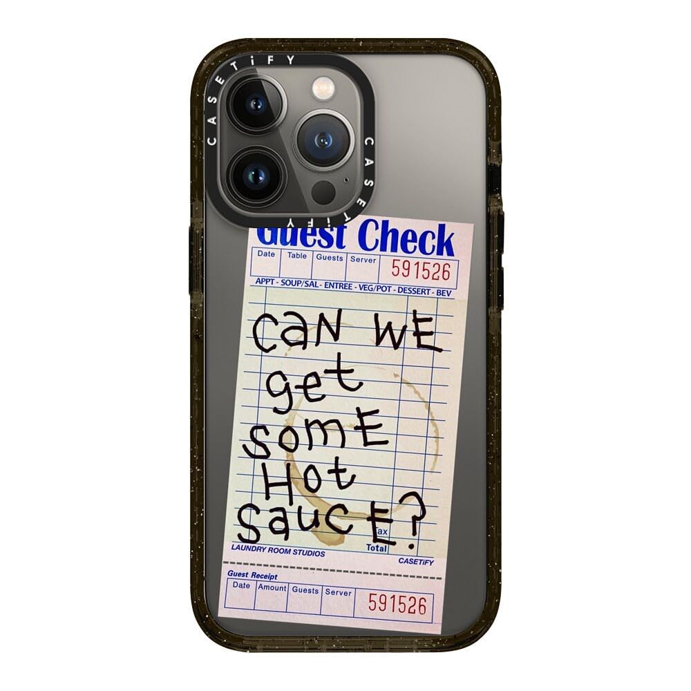 CASETiFY iPhone 13 Pro Case - Shockproof & Impact Resistant Clear Black Protective Cover | Hot Sauce Design | Perfect for Outdoor Activities, Travel & Daily Protection