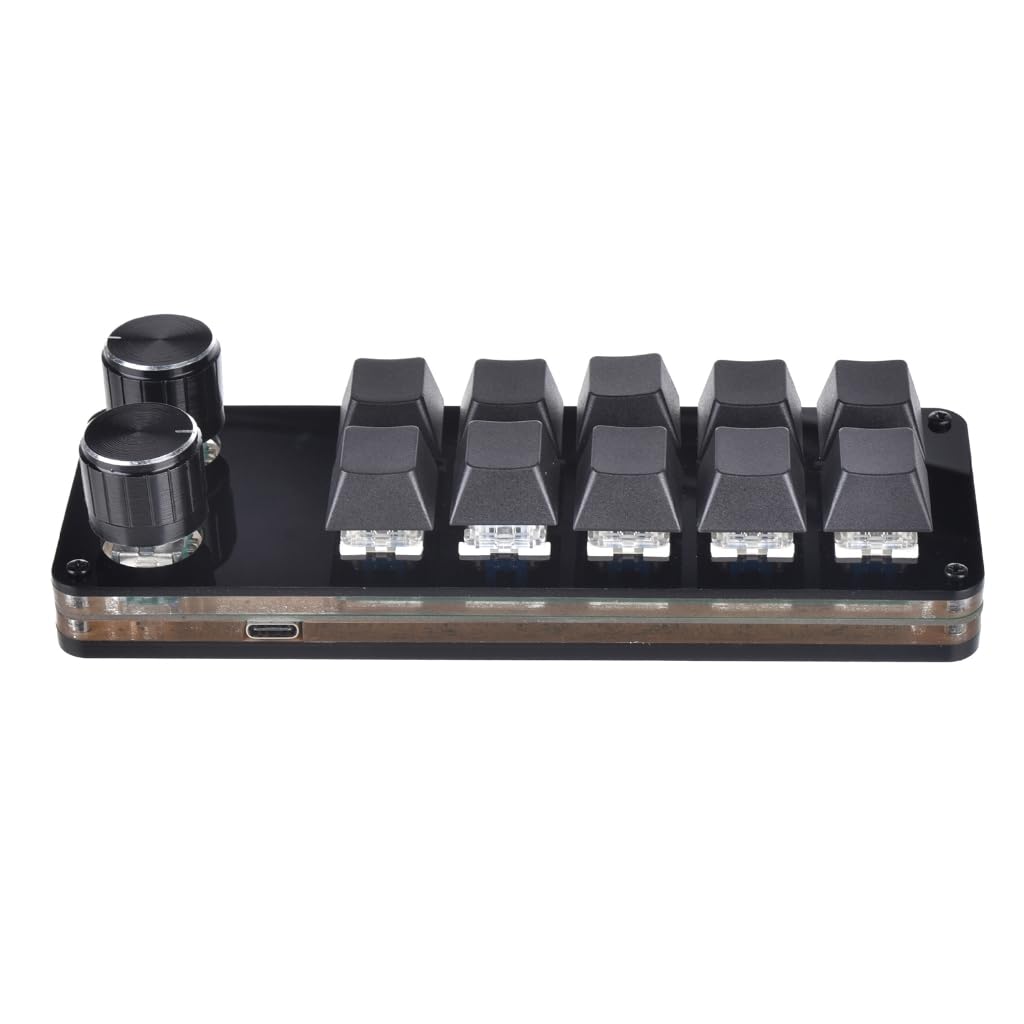 Xbiez 10-Key Macro Mechanical Keyboard with 2 Knobs - Hot Swappable Gaming Keypad for Programming & DIY (Perfect for Streamers, Coders & Gamers)