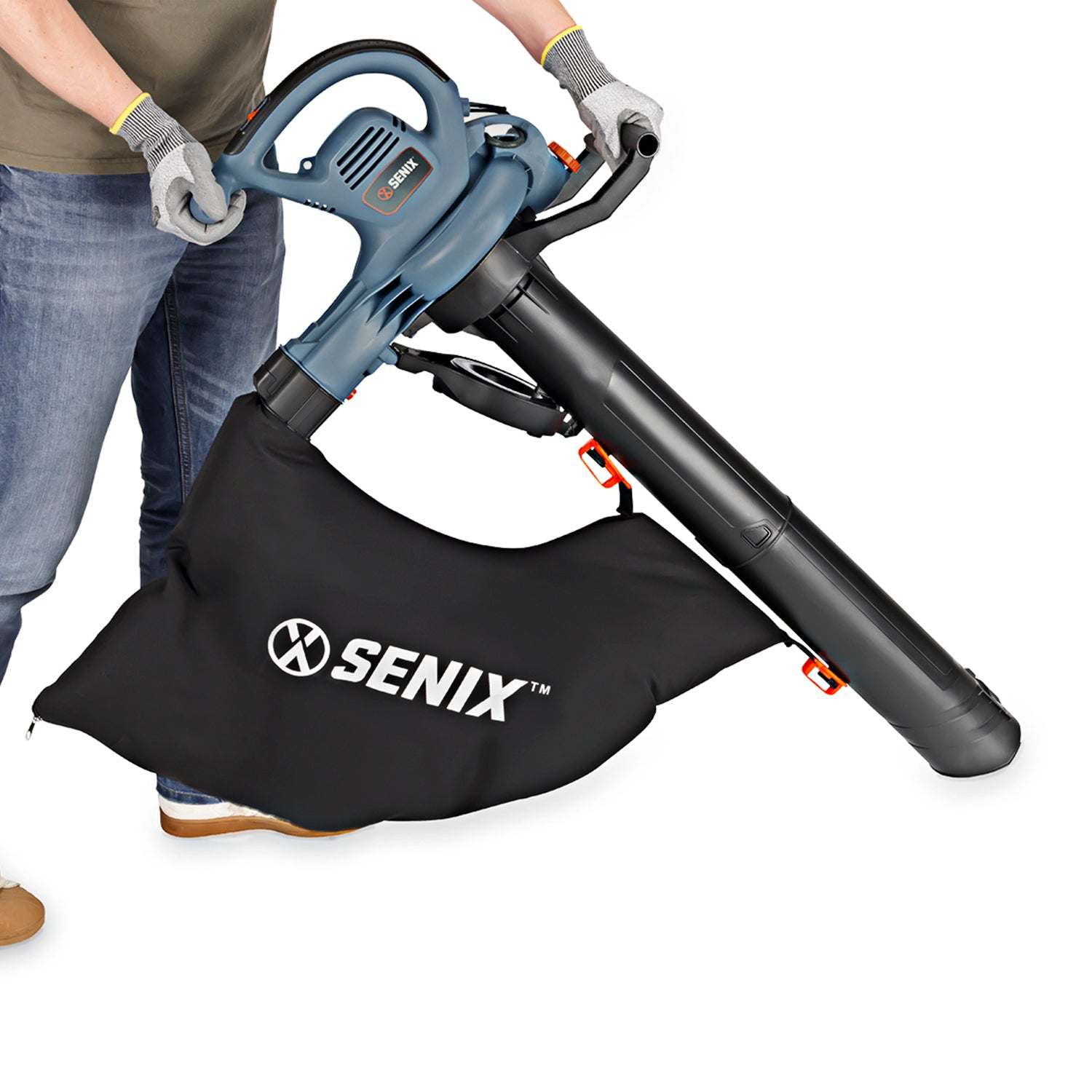 SENIX 12 Amp Corded Electric 3-in-1 Leaf Blower, Vacuum, and Mulcher - Powerful Yard Cleanup for Leaves, Grass, and Debris | Perfect for Fall Cleanup, Lawn Maintenance, and Garden Care