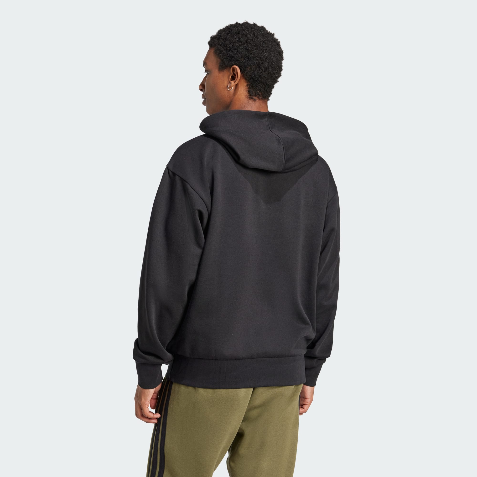 Adidas Men's Feelcozy Fleece Black Hoodie - Warm & Comfortable Pullover for Casual Wear, Gym, and Outdoor Activities