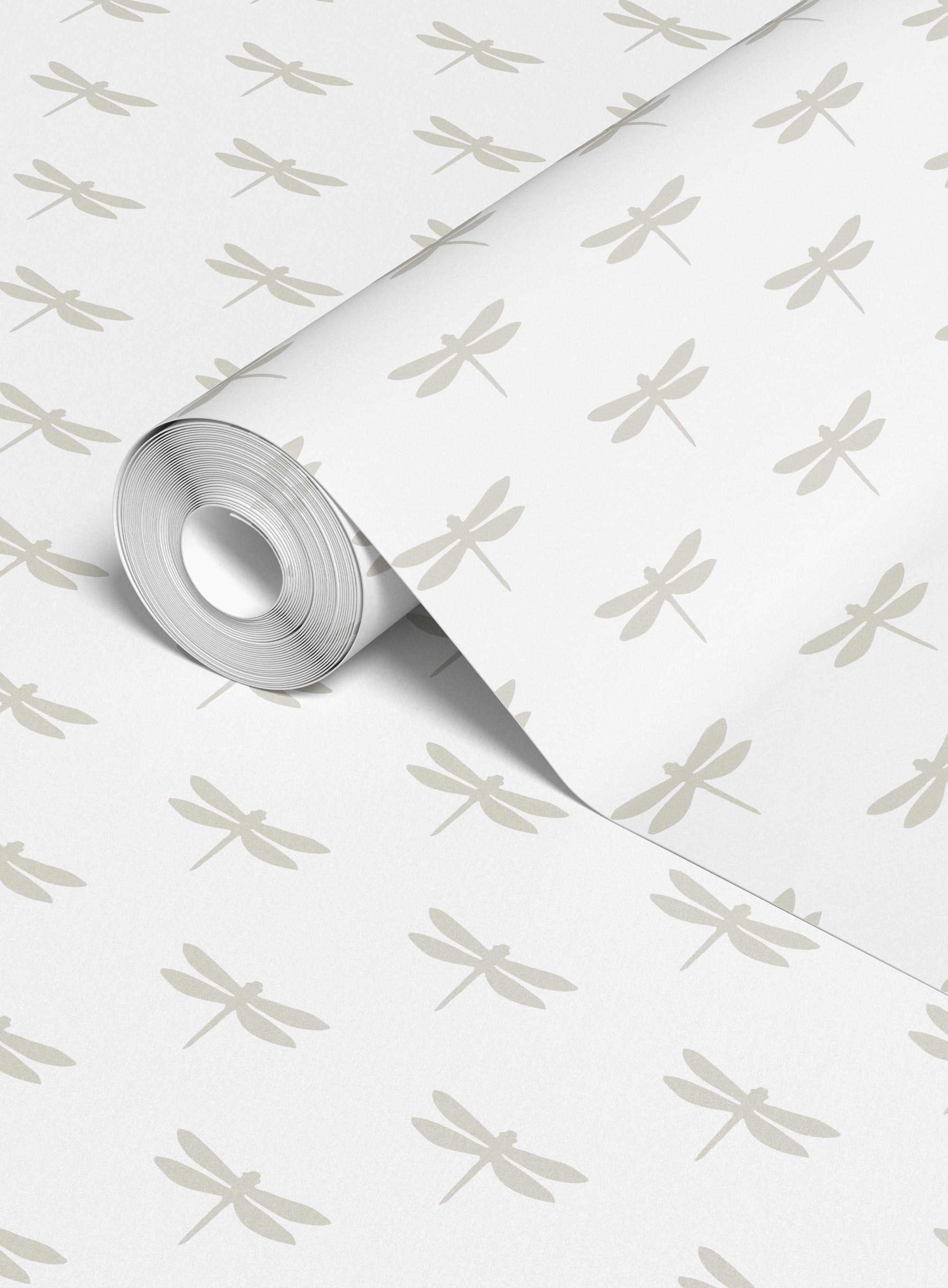 Elegant Dragonfly & Millstone Pattern Wallpaper - Premium Peel and Stick Wallpaper for Bedroom, Living Room, and Office Decor