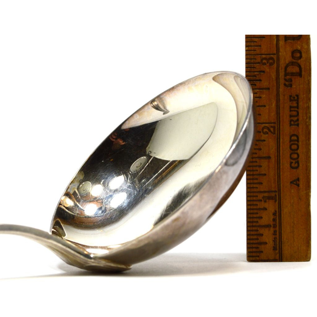 Vintage ERCUIS Silver Plated French Soup Ladle with Wave Pattern - Elegant Serving for Fine Dining & Special Occasions