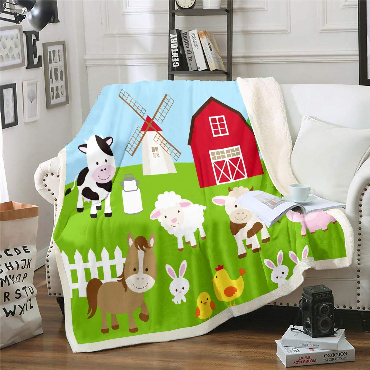 Feelyou Kids Farmhouse Fleece Blanket - 50