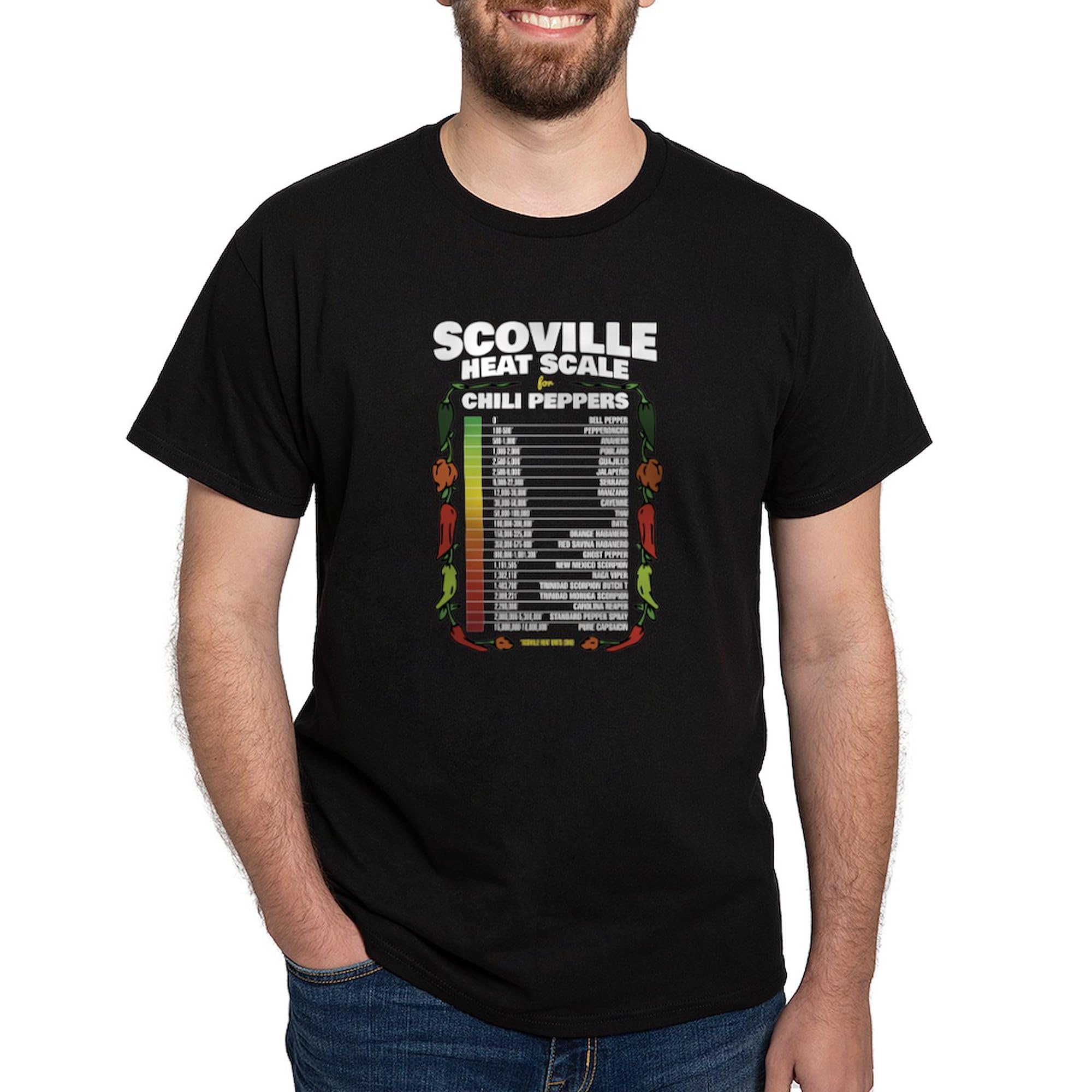 Scoville Heat Scale Dark T-Shirt for Men - 100% Cotton Classic Graphic Tee - Perfect for Spicy Food Lovers, BBQ Parties & Hot Sauce Enthusiasts