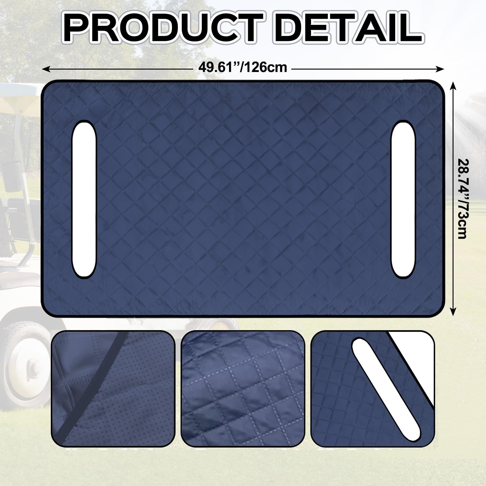 Heated Golf Cart Seat Cover - Portable 3-Level Heating for 2 Passengers | Soft Winter Seat Warmer & Protector | Keep Seats Warm & Clean | Perfect for Cold Weather Golfing & Outdoor Activities
