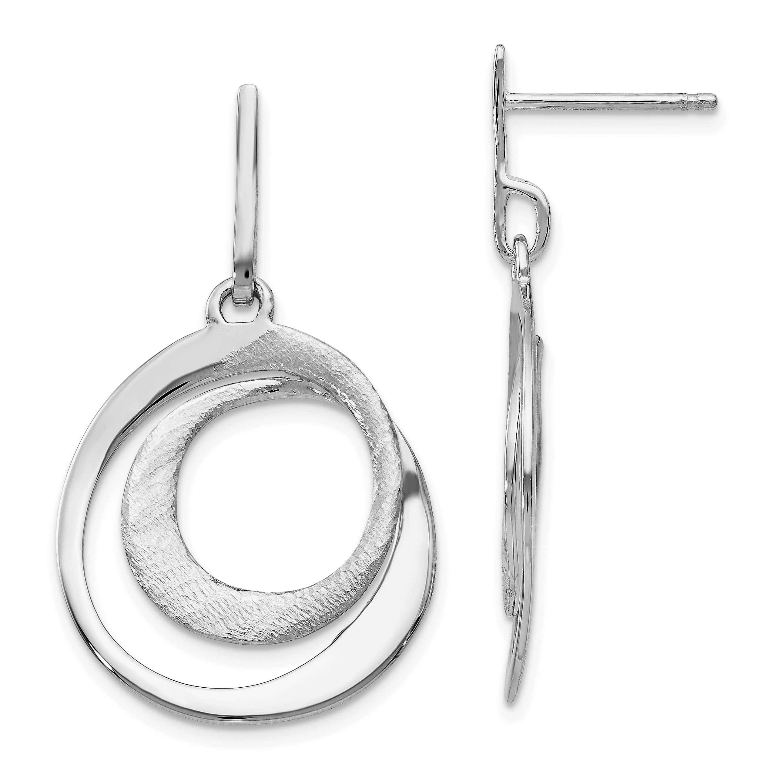 Avariah 925 Sterling Silver Dangle Earrings for Women - Elegant Radiant Essence Textured Post Earrings, 34mm, Perfect for Parties, Weddings & Everyday Wear
