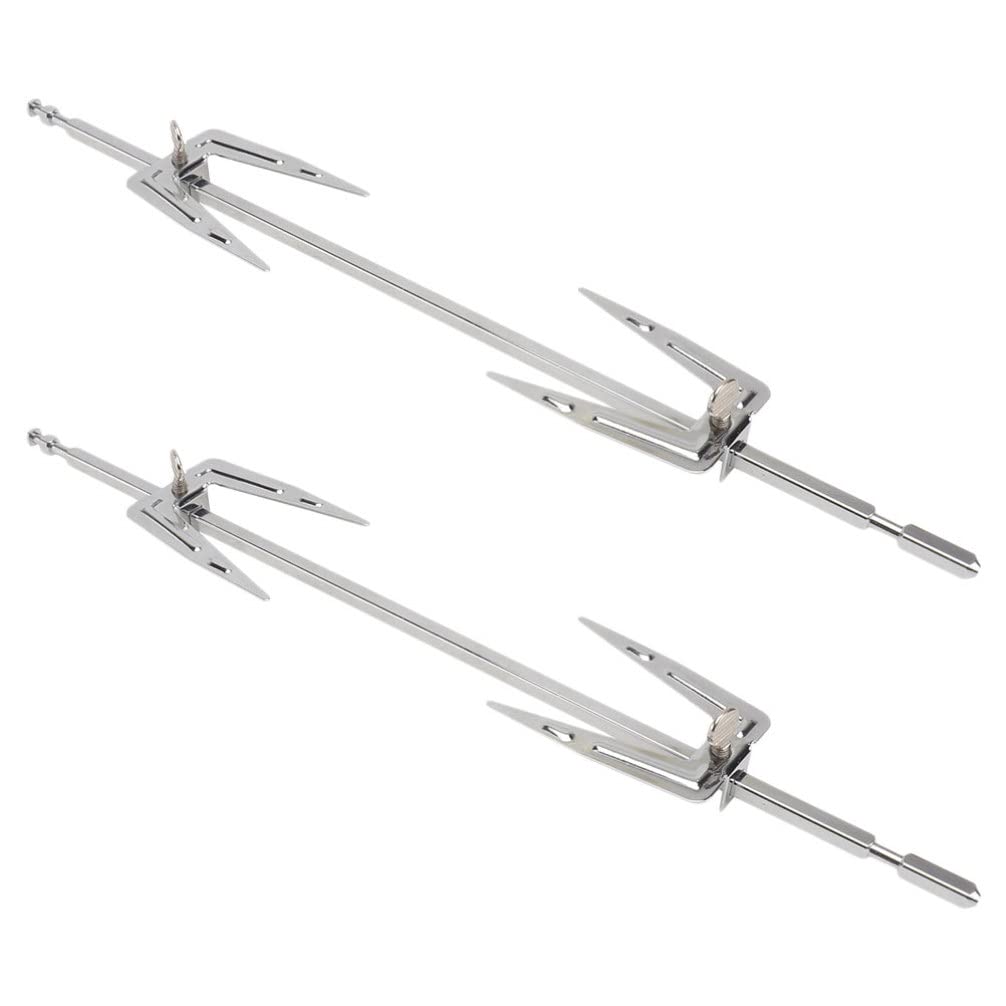 HANABASS 2 Sets Rotating Roast Meat Forks for Air Fryer, Grill Rotisserie, BBQ - Durable Stainless Steel Cooking Accessories for Home, Outdoor & Camping - Perfect for Chicken, Turkey & Kebabs