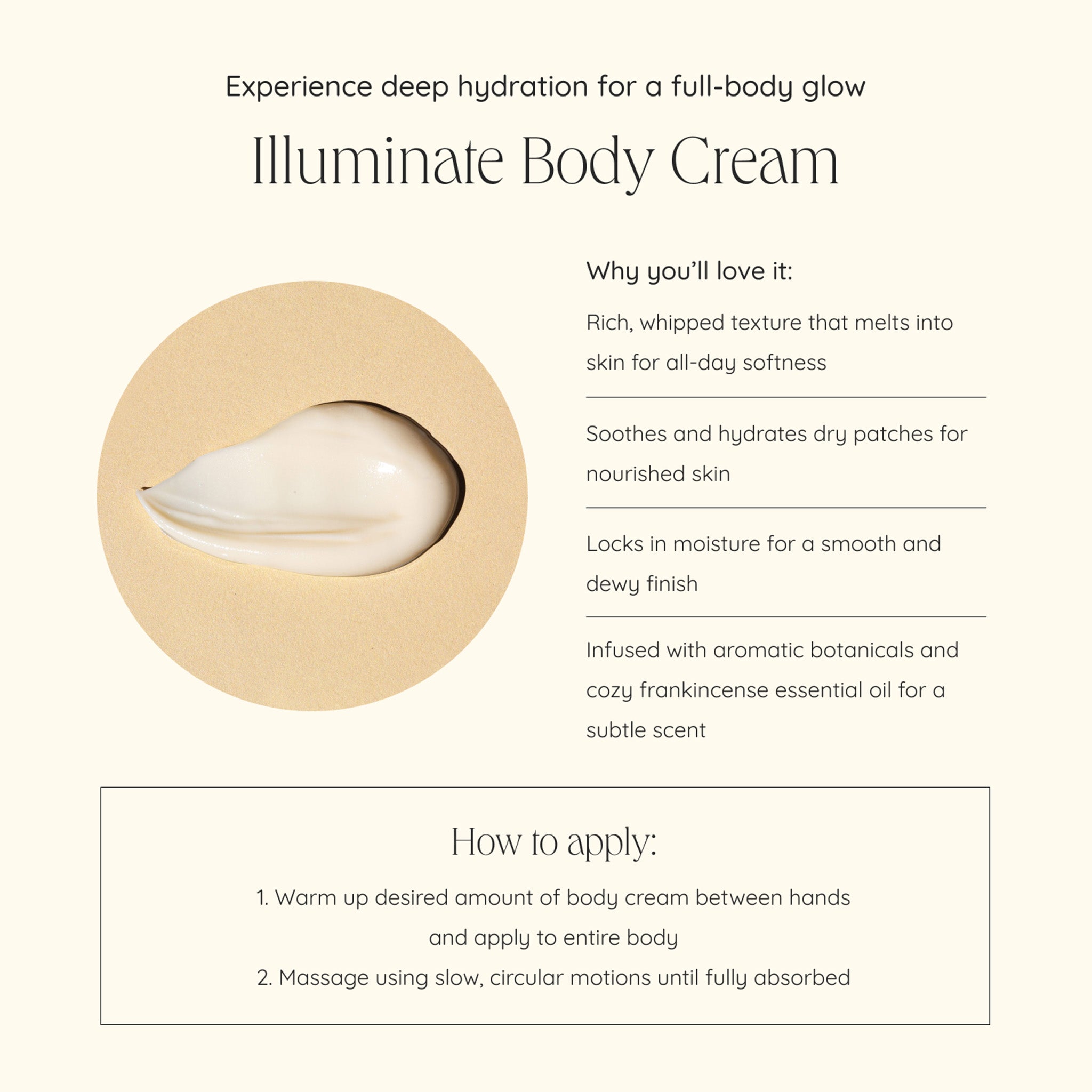 Frankincense & Geranium Scented Body Cream - Hydrating & Illuminating Moisturizer for Dry Skin - Perfect for Nighttime Relaxation & Self-Care Rituals