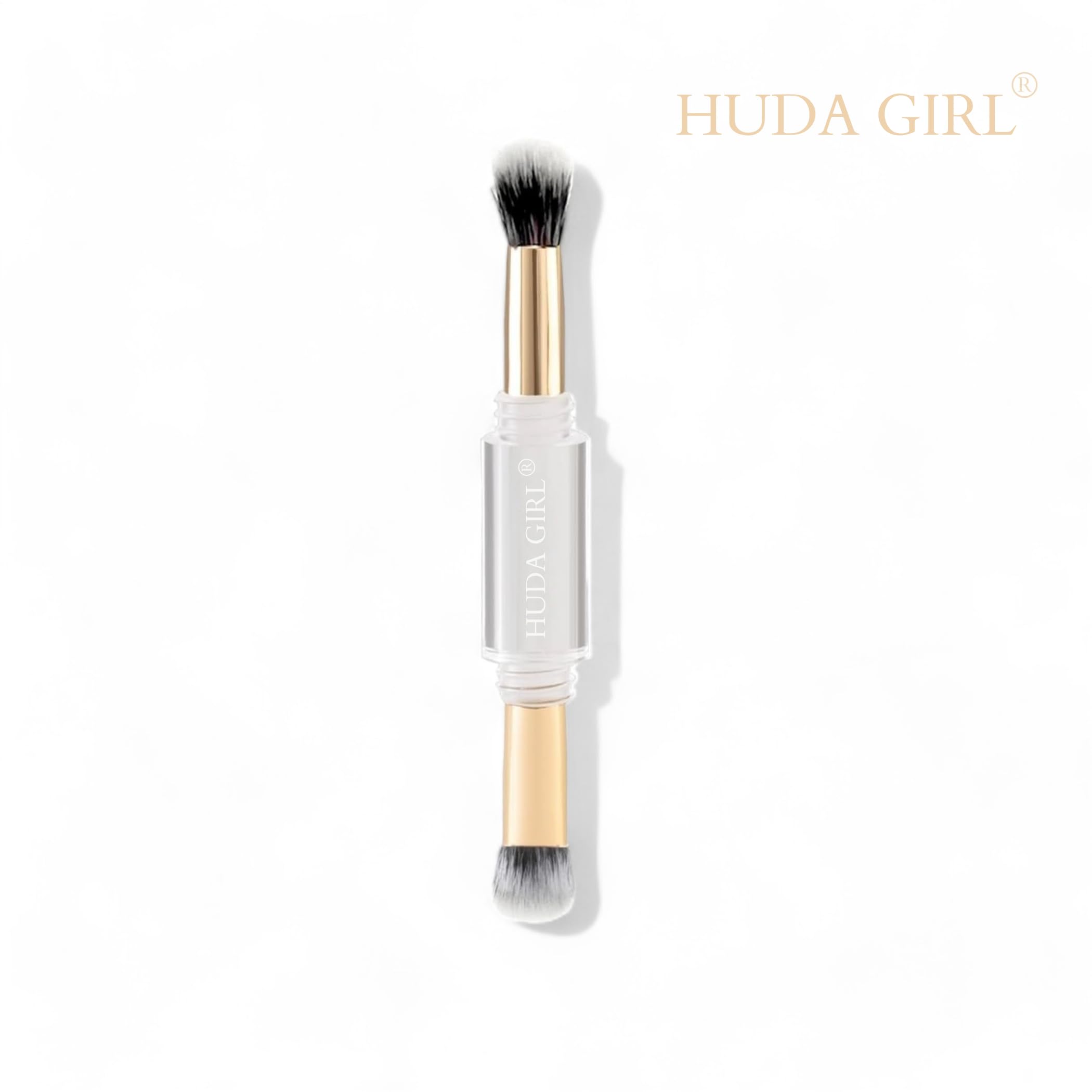 HUDA GIRL 4 in 1 Makeup Brush Set - Ultra Soft Synthetic Bristles for Flawless Foundation, Powder & Eyeshadow Application | Professional Cosmetic Brushes for Women & Girls | Perfect for Travel & Everyday Makeup Routine