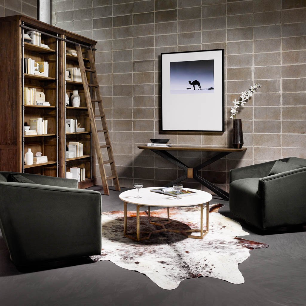 Modern Naomi Coffee Table with Marble Top - Stylish Living Room Centerpiece for Home Decor & Entertaining