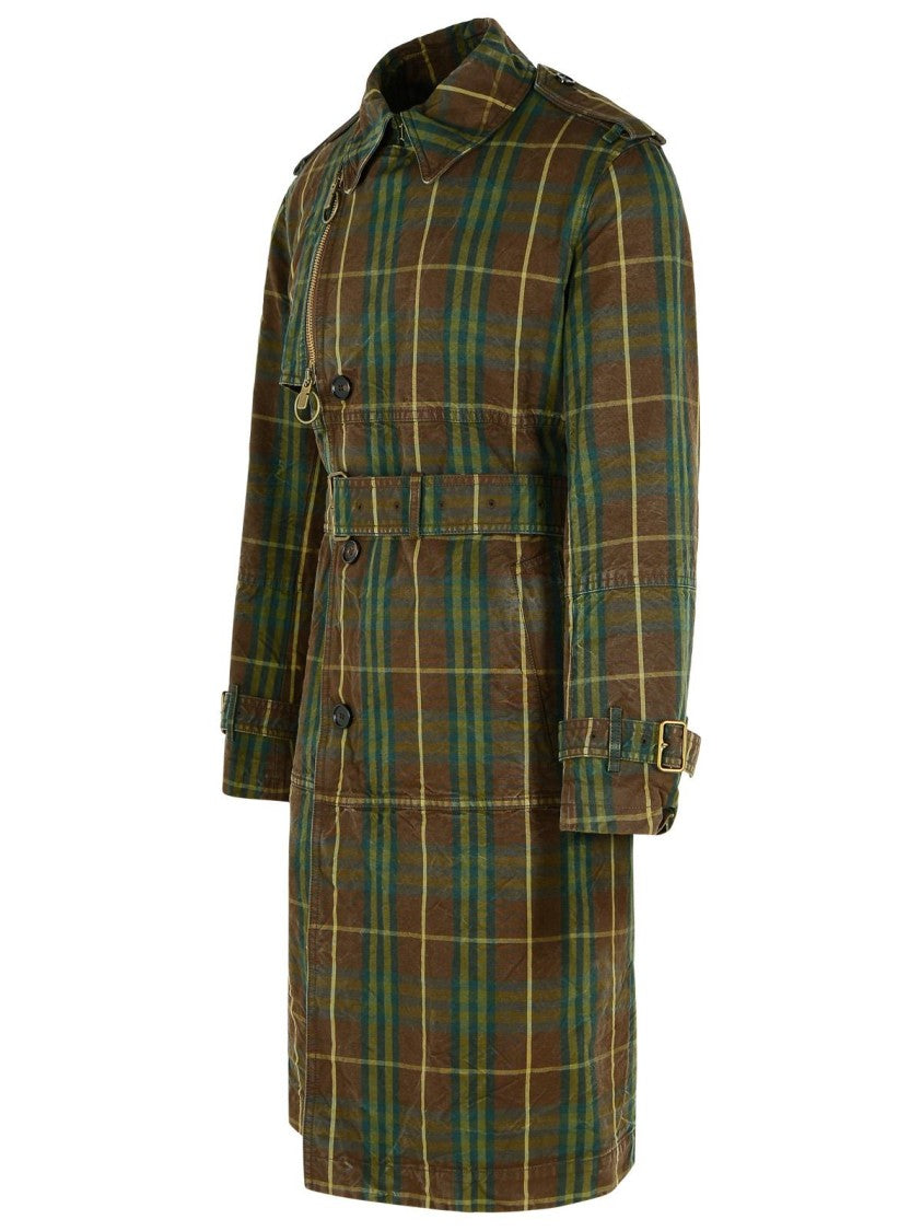 Stylish Dark Green Cotton Trench Coat for Women - Water-Resistant Long Coat with Belt - Perfect for Fall Fashion, Office Wear & Rainy Days