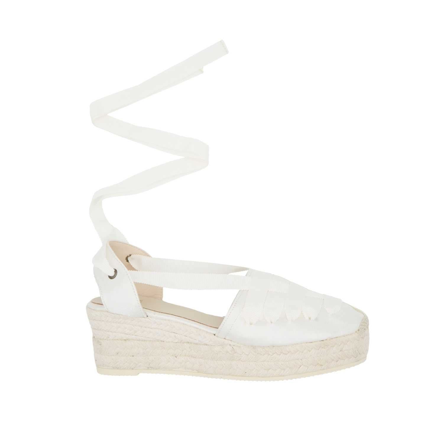 Satin Bridal Wedge Espadrilles for Women - Comfortable Wedding Shoes with Adjustable Ankle Strap - Perfect for Beach Weddings, Outdoor Ceremonies & Bridal Showers