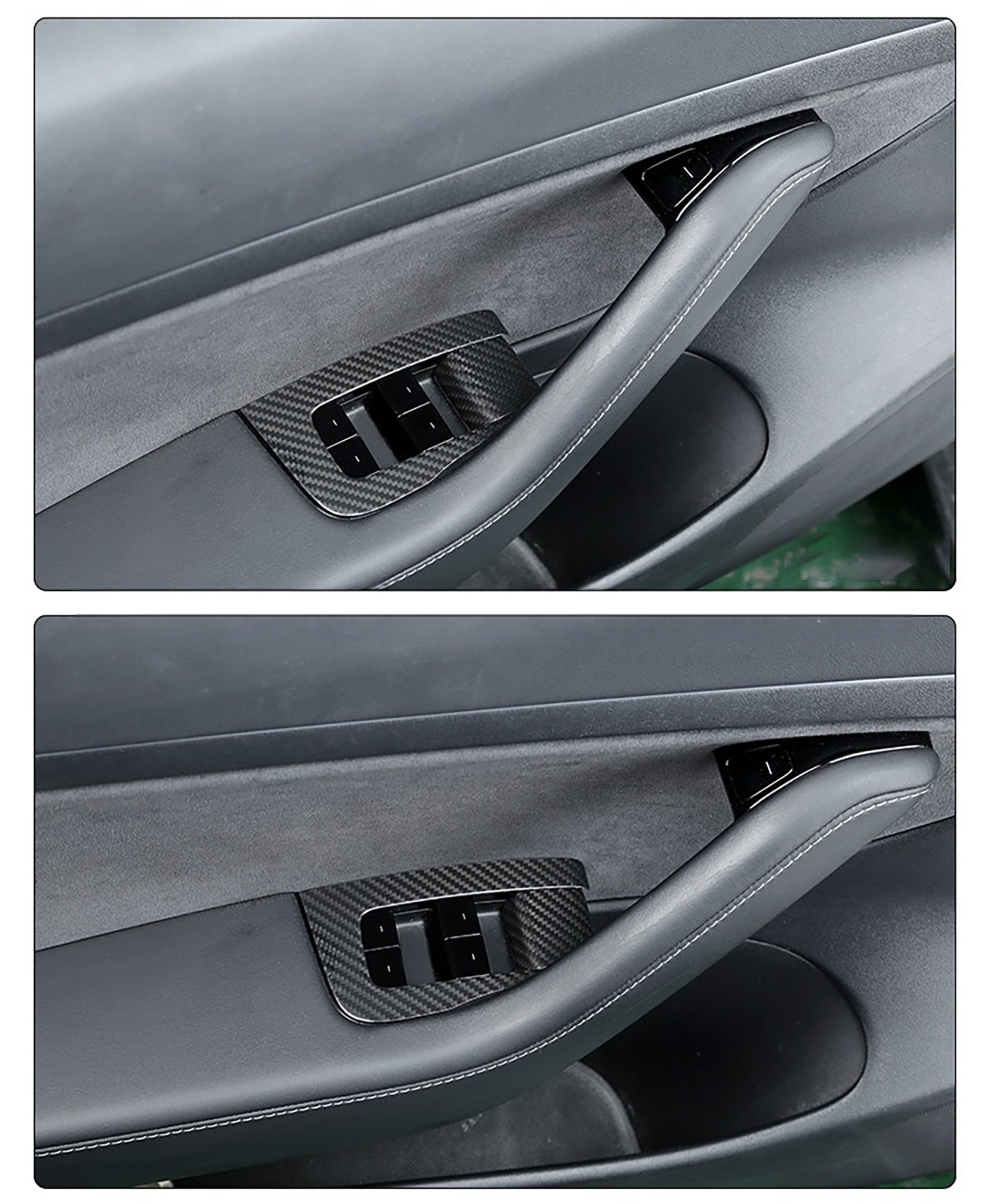 Premium Real Carbon Fiber Window Switch Trim Cover for Tesla Model 3 & Y | 2024+ Model 3 Highland (RHD/LHD Compatible) | Interior Upgrade & Luxury Car Accessory | Perfect for Car Enthusiasts & Tesla Owners