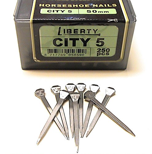 Liberty 5 City Horseshoe Nails - 250 Count Box for Farrier, Blacksmith & Equestrian Use - Durable Horseshoe Nails for Professional Shoeing & DIY Projects
