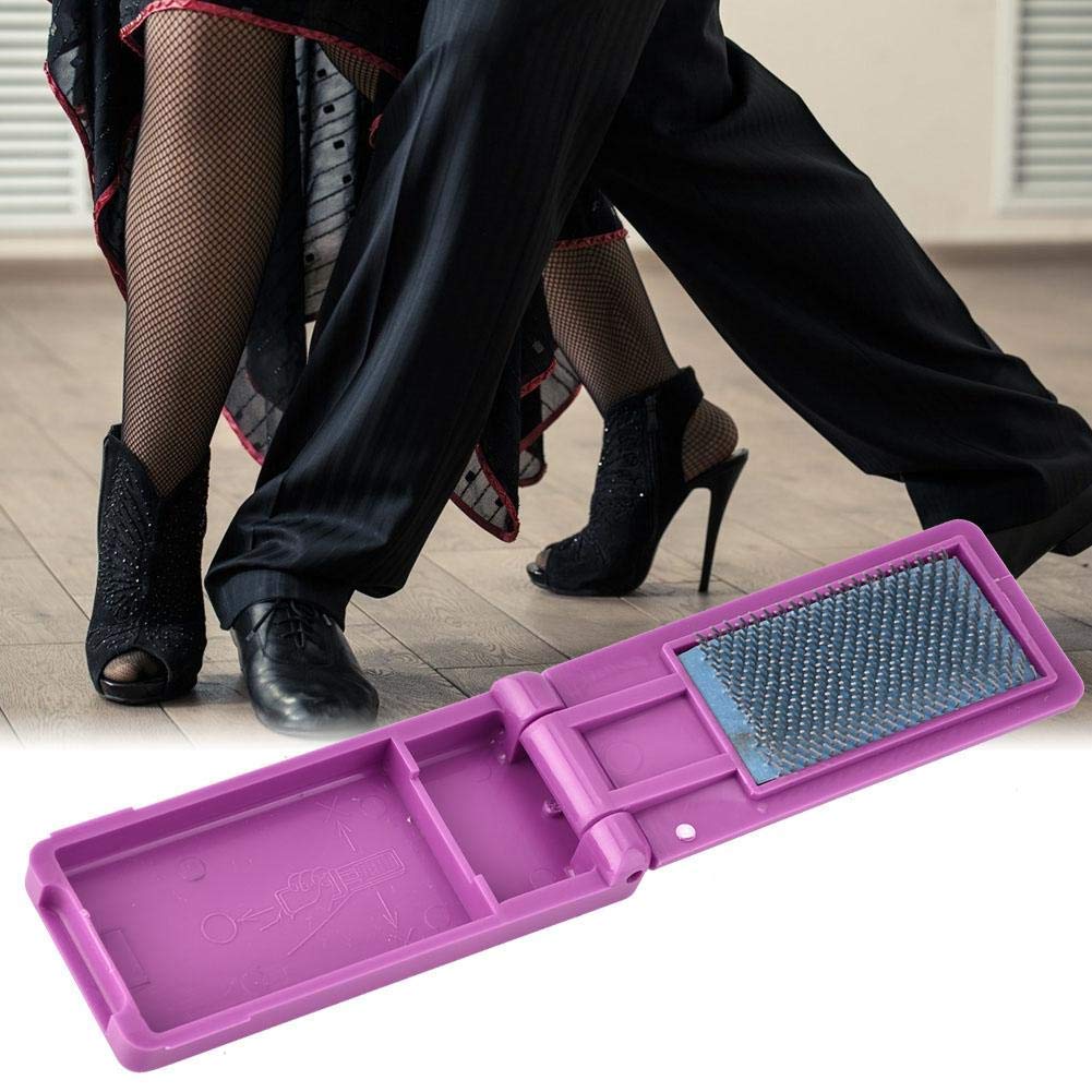 Latin Salsa Tango Dance Shoe Brush - Portable Foldable Ballroom Dancing Shoe Cleaner for Women & Men (5 Colors - Purple) | Perfect for Dance Studios, Competitions & Practice Sessions