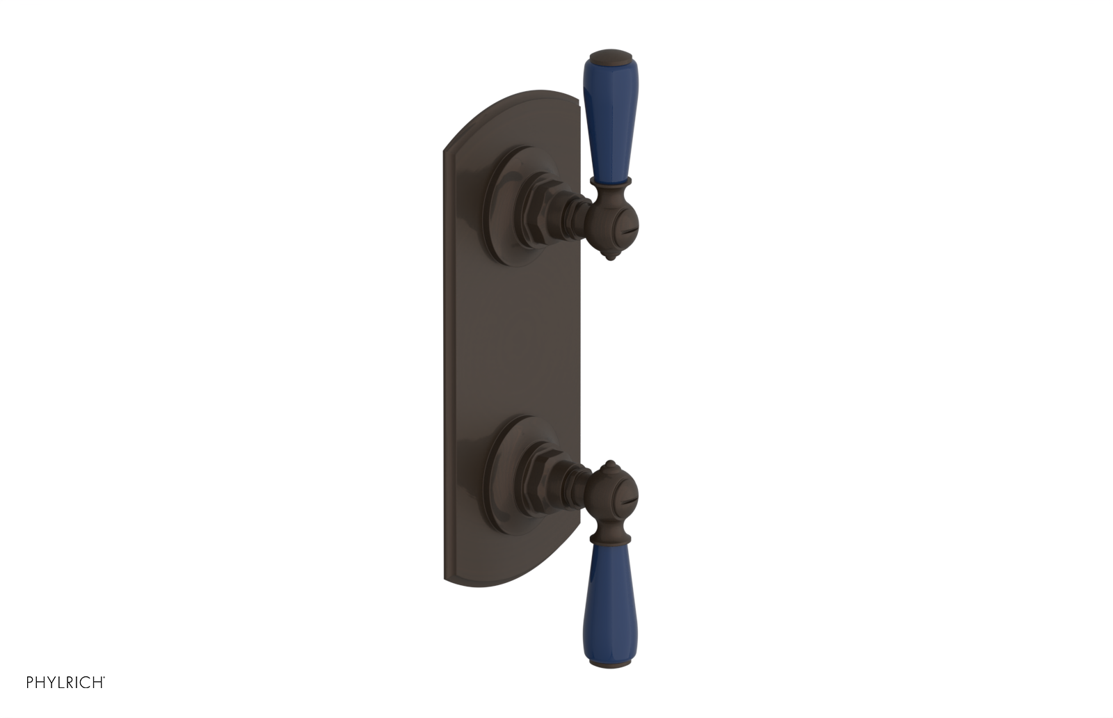 Jamestown Thermostatic Shower Valve with Volume Control & Diverter - Navy Blue Accents (Model 4-738) | Perfect for Modern Bathroom Renovations & Spa-Like Shower Experiences