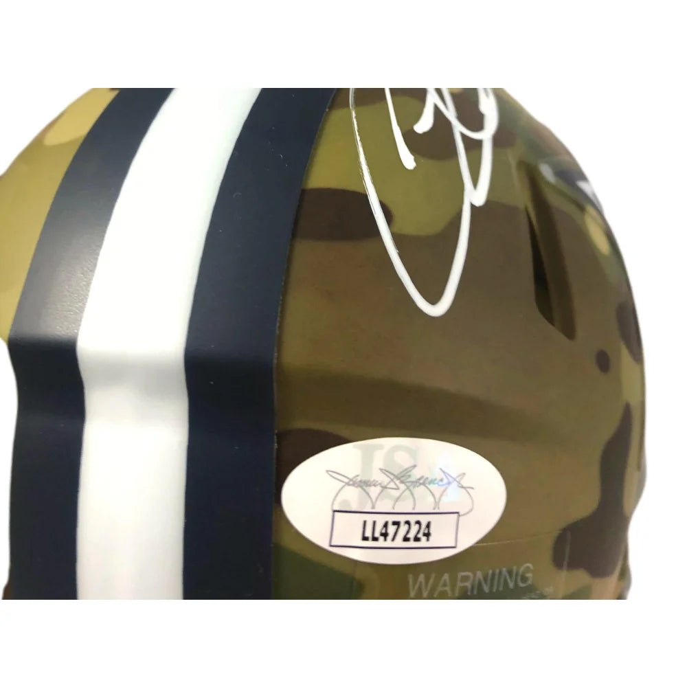 Authentic CeeDee Lamb Signed Dallas Cowboys Camo Mini Helmet with JSA COA - Limited Edition Collectible for Football Fans & Sports Memorabilia Enthusiasts - Perfect for Man Cave, Game Room Decor, or Gift for Cowboys Fans
