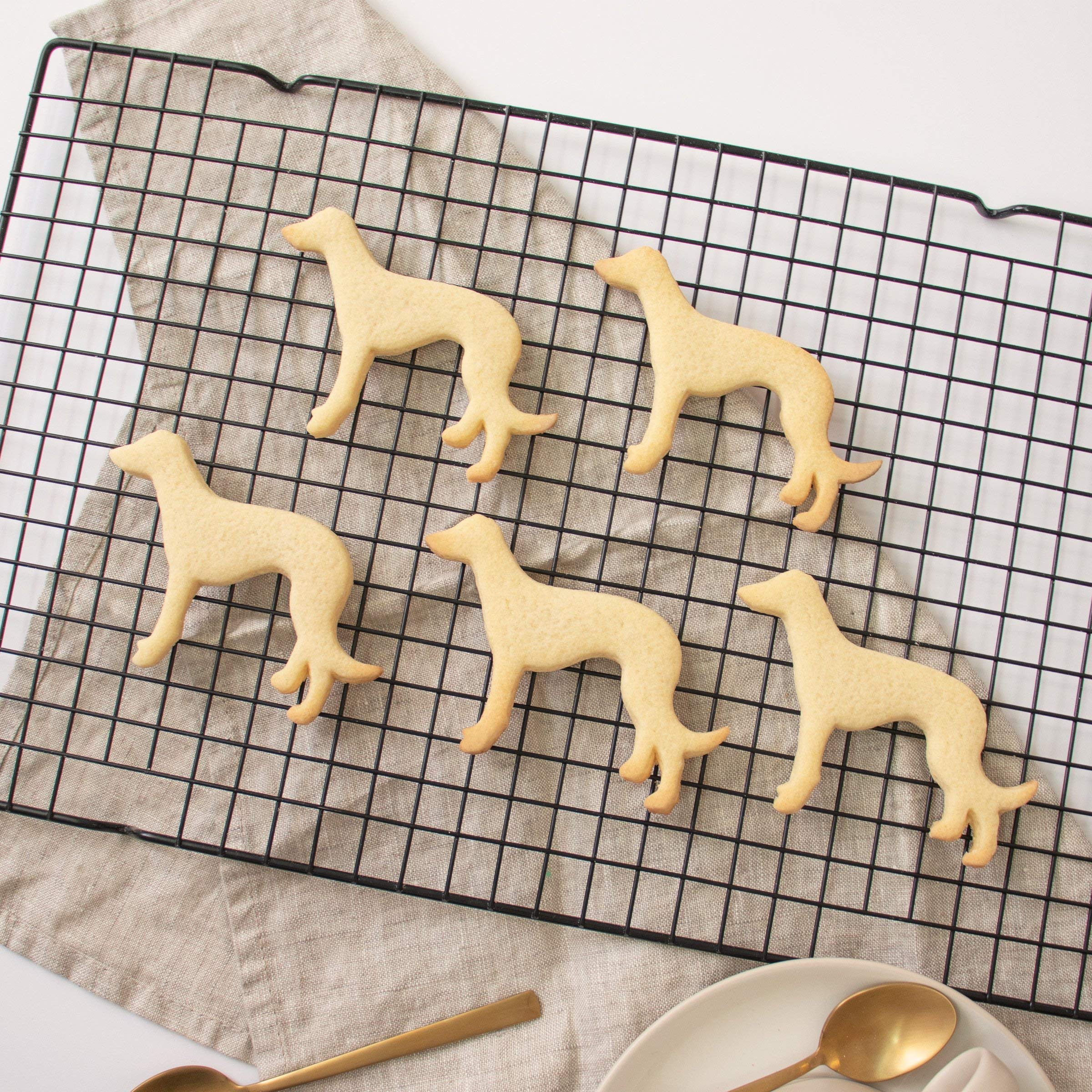 Greyhound Silhouette Cookie Cutter - 1 Piece Stainless Steel Dog Bone Shaped Baking Tool for Dog Lovers | Perfect for Dog-Themed Parties, Pet Birthday Treats & DIY Cookie Decorating
