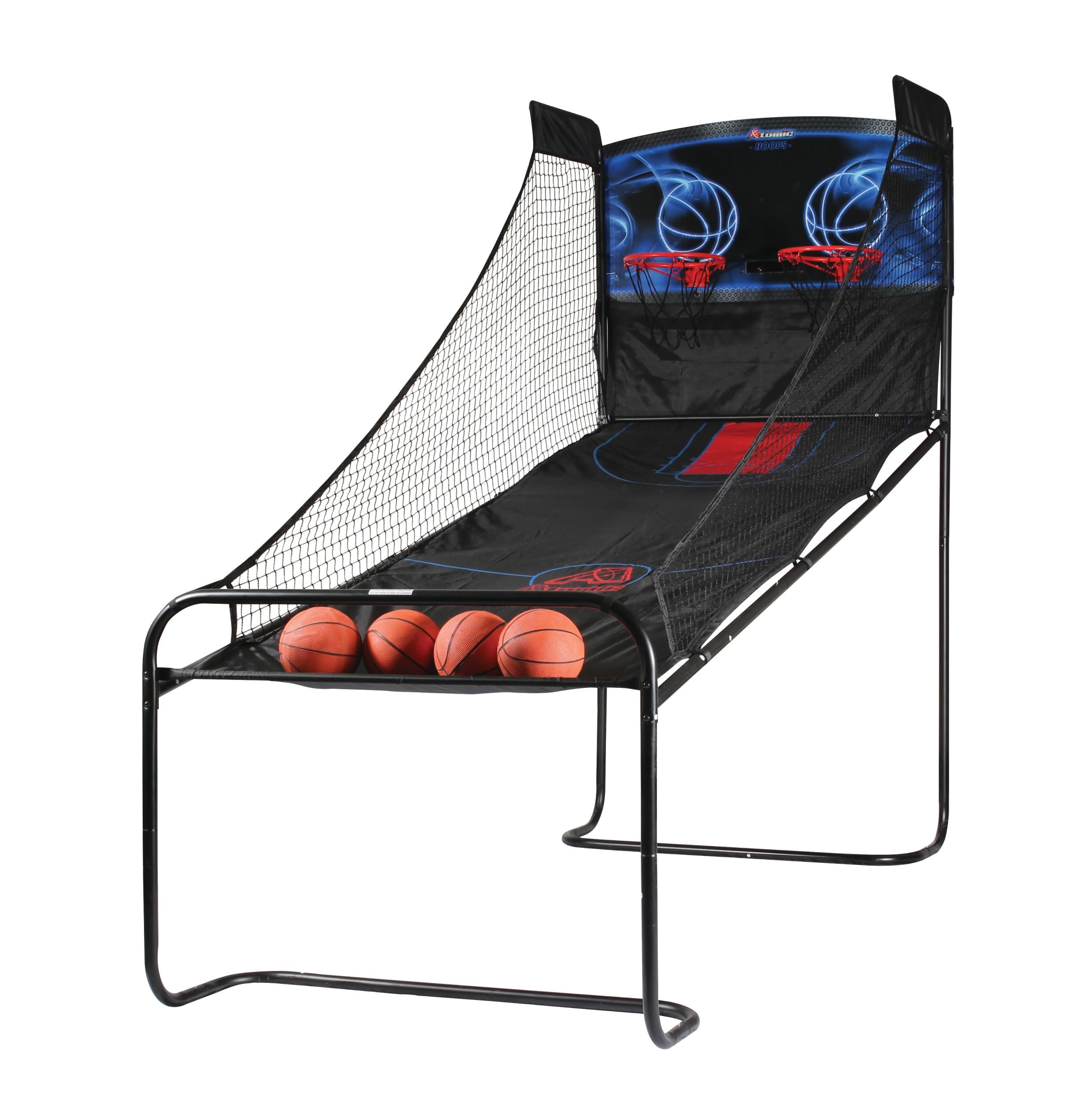 Atomic Jumpball Deluxe Double Electronic Basketball Shootout Game Set - Includes 4 Mini Basketballs & Air Pump for Indoor/Outdoor Family Fun & Kids Birthday Parties